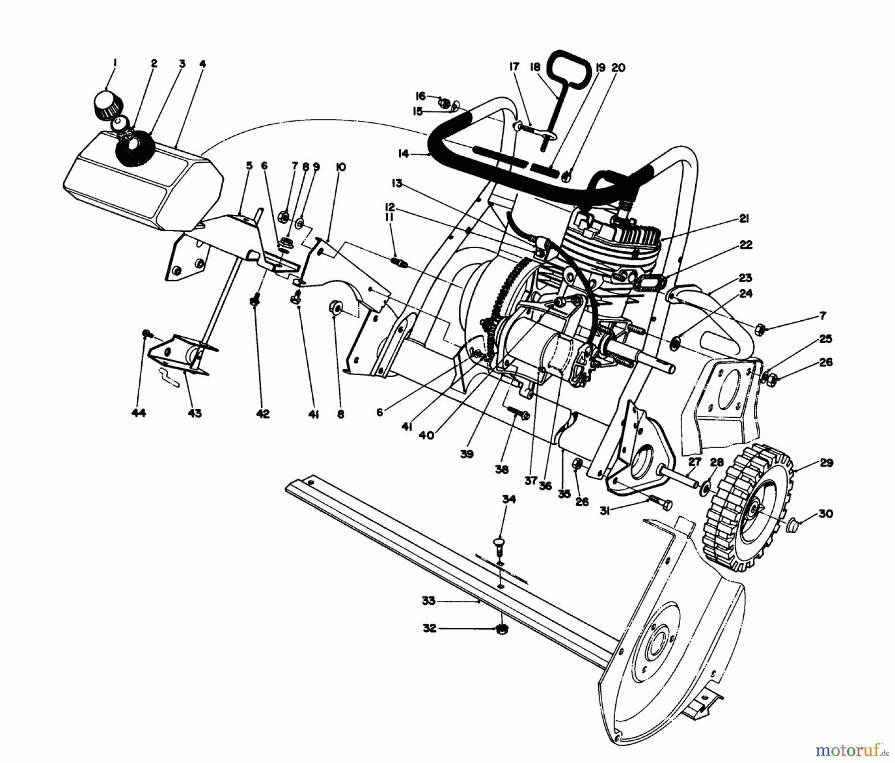  Toro Neu Snow Blowers/Snow Throwers Seite 1 38162 (S-620) - Toro S-620 Snowthrower, 1986 (6000001-6999999) ENGINE ASSEMBLY