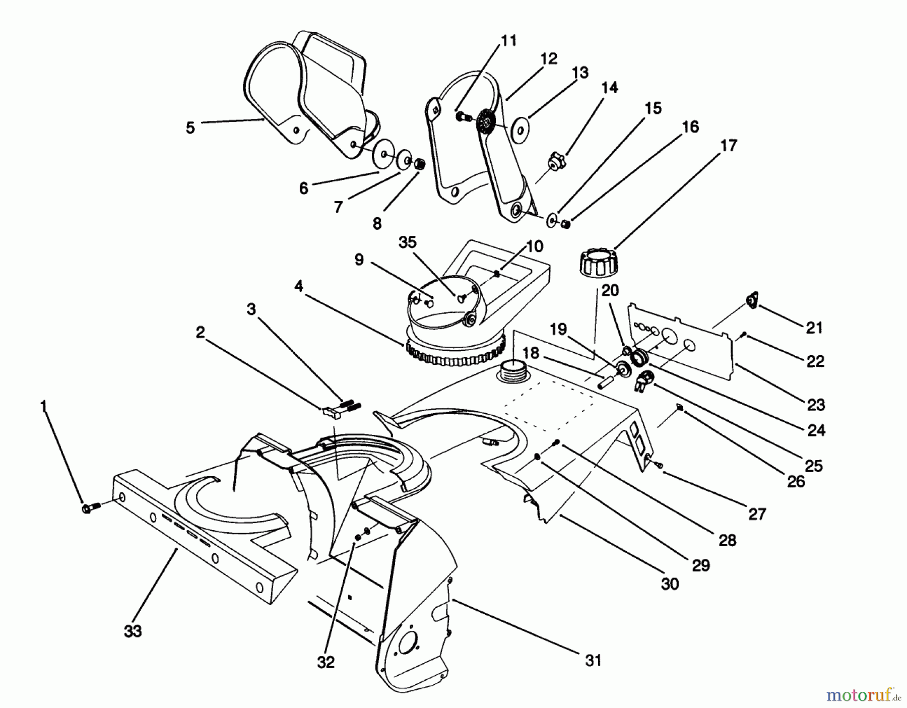  Toro Neu Snow Blowers/Snow Throwers Seite 1 38171 - Toro CCR Powerlite Snowthrower, 1992 (2000001-2999999) CHUTE ASSEMBLY