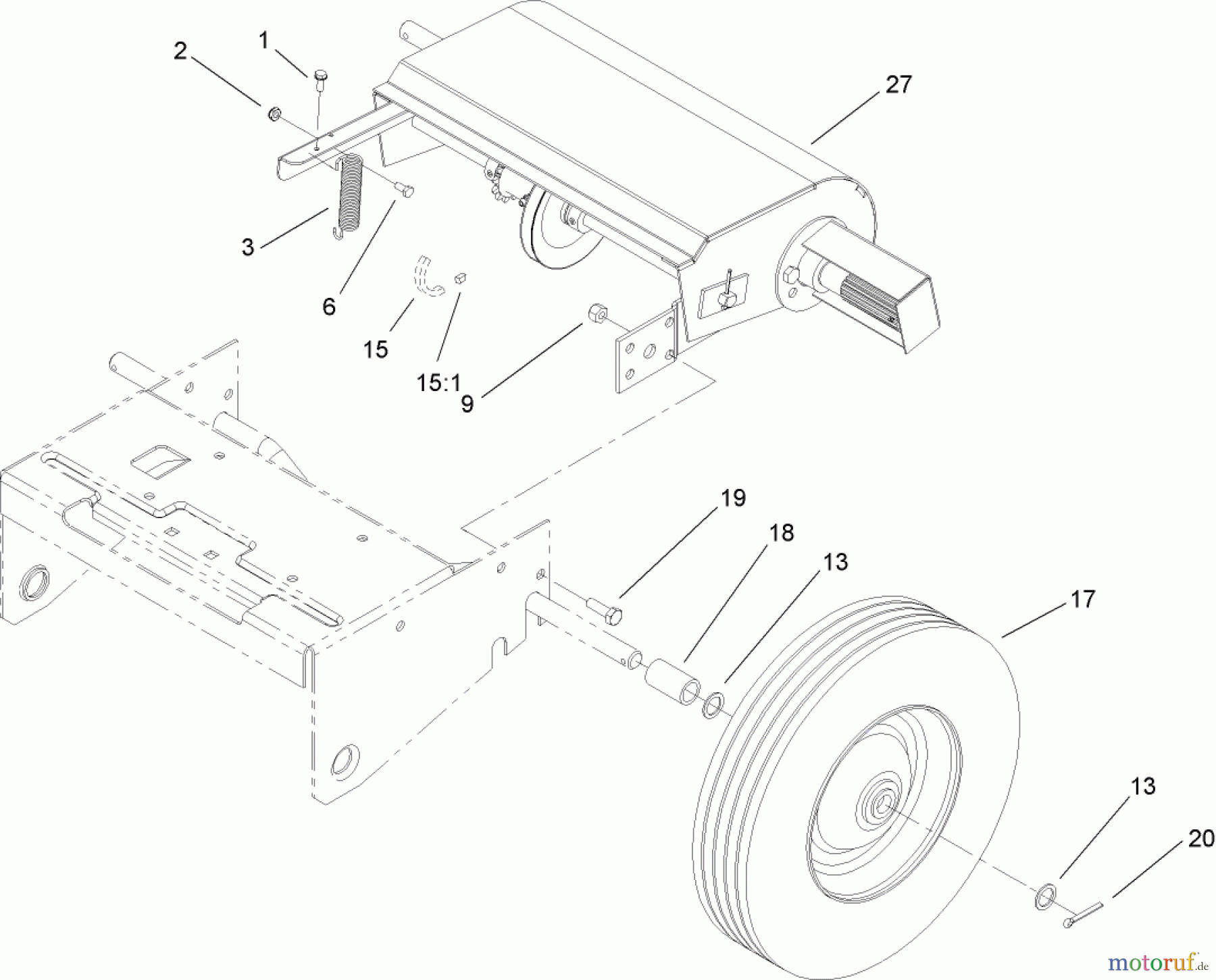  Toro Neu Blowers/Vacuums/Chippers/Shredders 62925 - Toro 206cc OHV Vacuum Blower, 2007 (270000001-270999999) TRACTION AND WHEEL ASSEMBLY