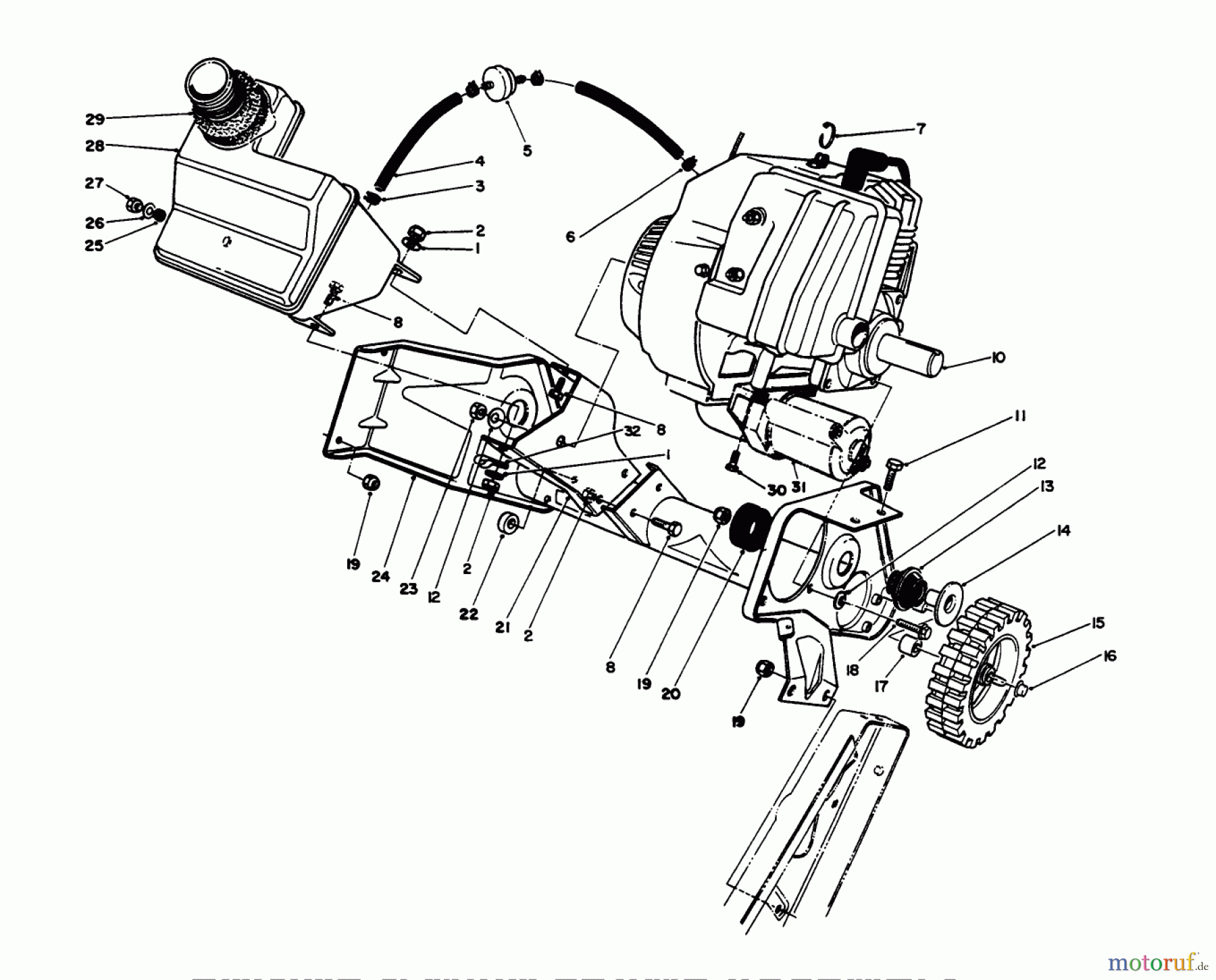  Toro Neu Snow Blowers/Snow Throwers Seite 1 38185 - Toro CCR 2000 Snowthrower, 1994 (4900001-4999999) ENGINE & MAIN FRAME ASSEMBLY