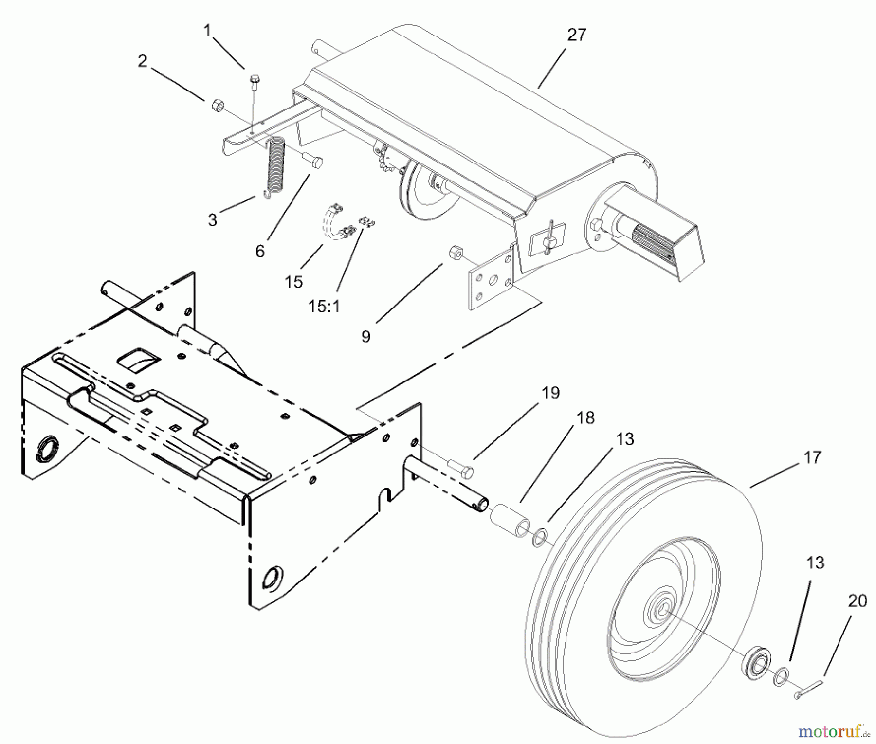 Toro Neu Blowers/Vacuums/Chippers/Shredders 62925 - Toro 5.5 hp Lawn Vacuum, 2001 (210000001-210999999) WHEEL AND TRACTION ASSEMBLY