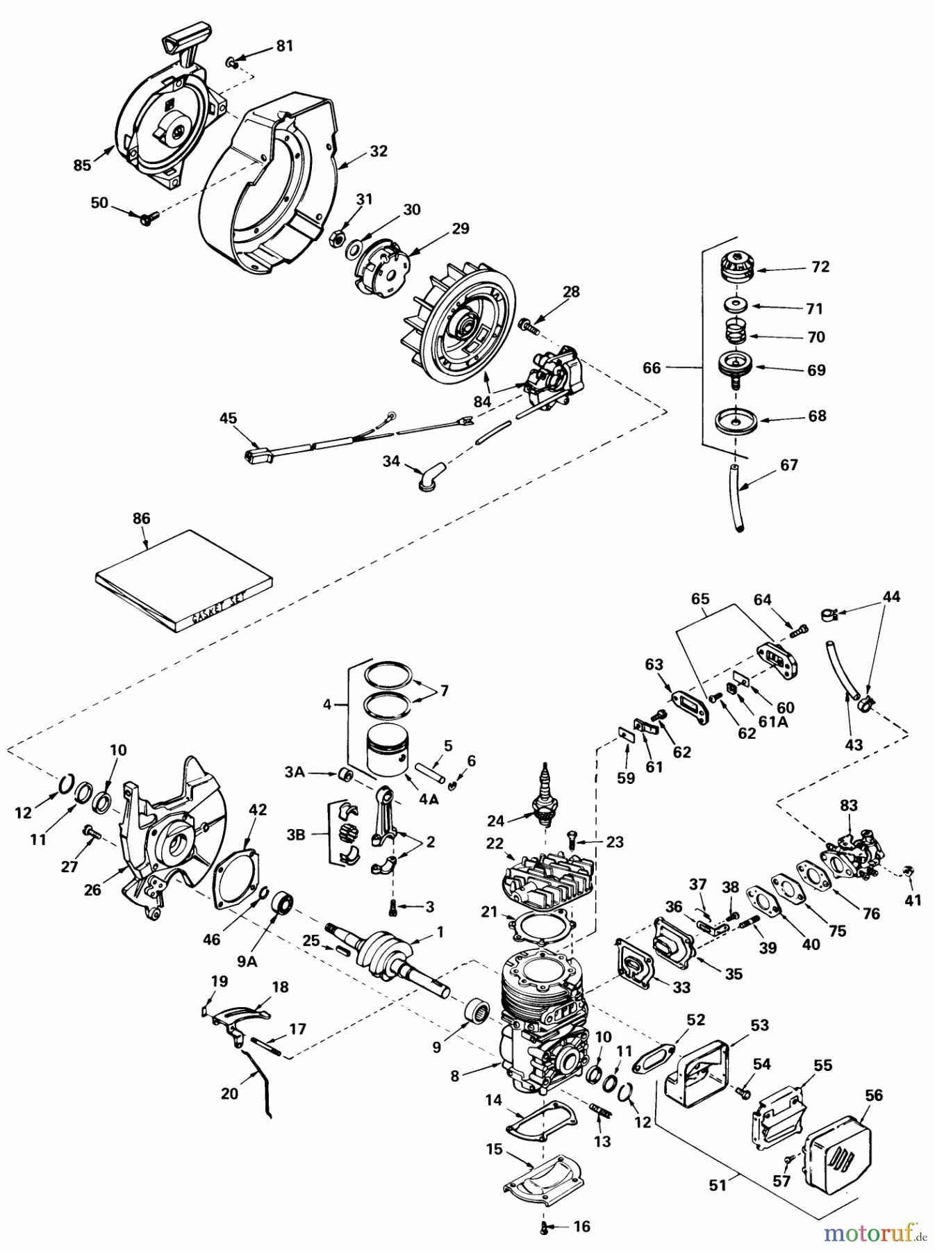  Toro Neu Snow Blowers/Snow Throwers Seite 1 38210 (S-140) - Toro S-140 Snowthrower, 1980 (0000001-0999999) ENGINE TECUMSEH MODEL NO. AH520 TYPE 1584A