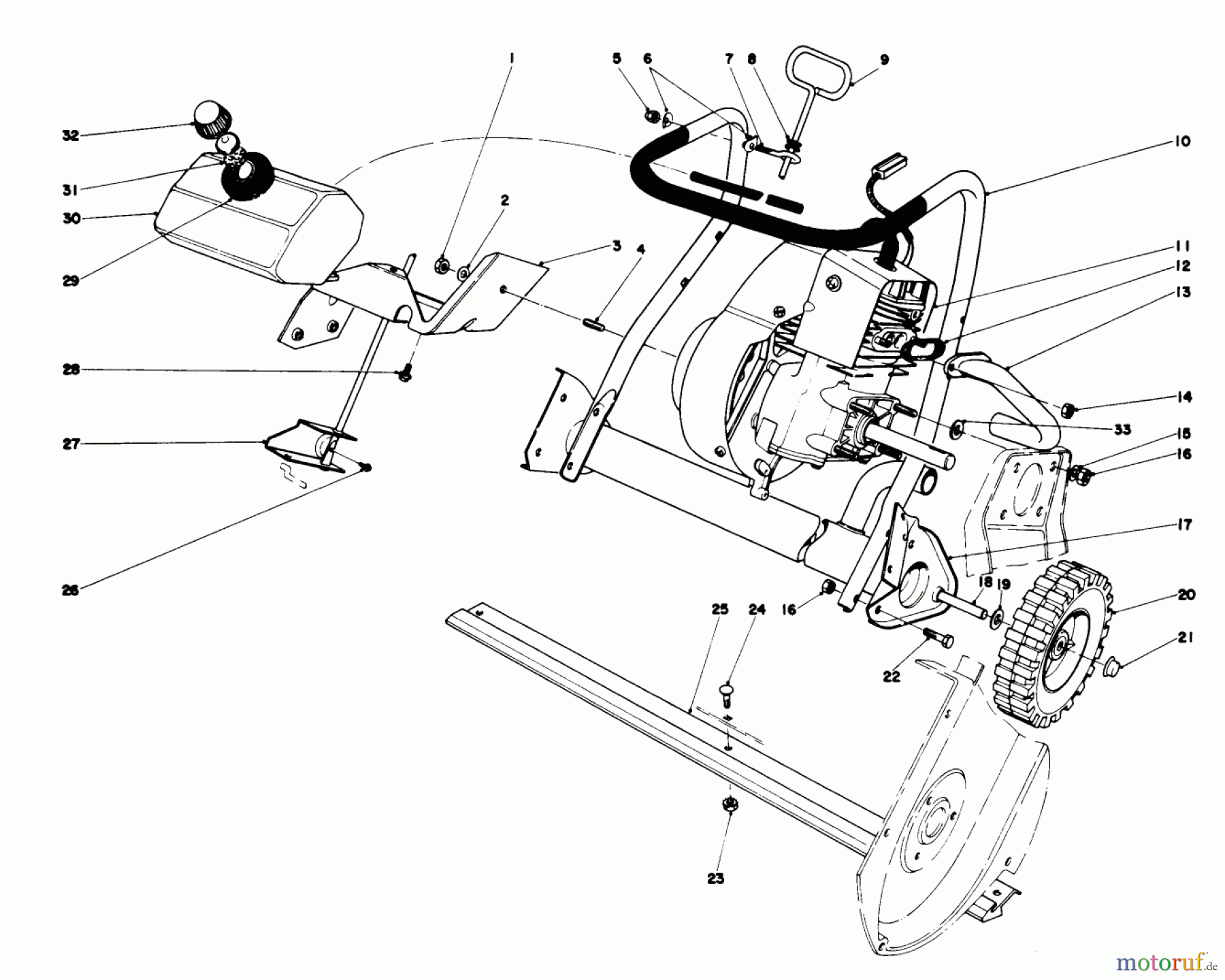  Toro Neu Snow Blowers/Snow Throwers Seite 1 38230 (S-200) - Toro S-200 Snowthrower, 1979 (9000001-9999999) ENGINE ASSEMBLY (MODEL 38220)
