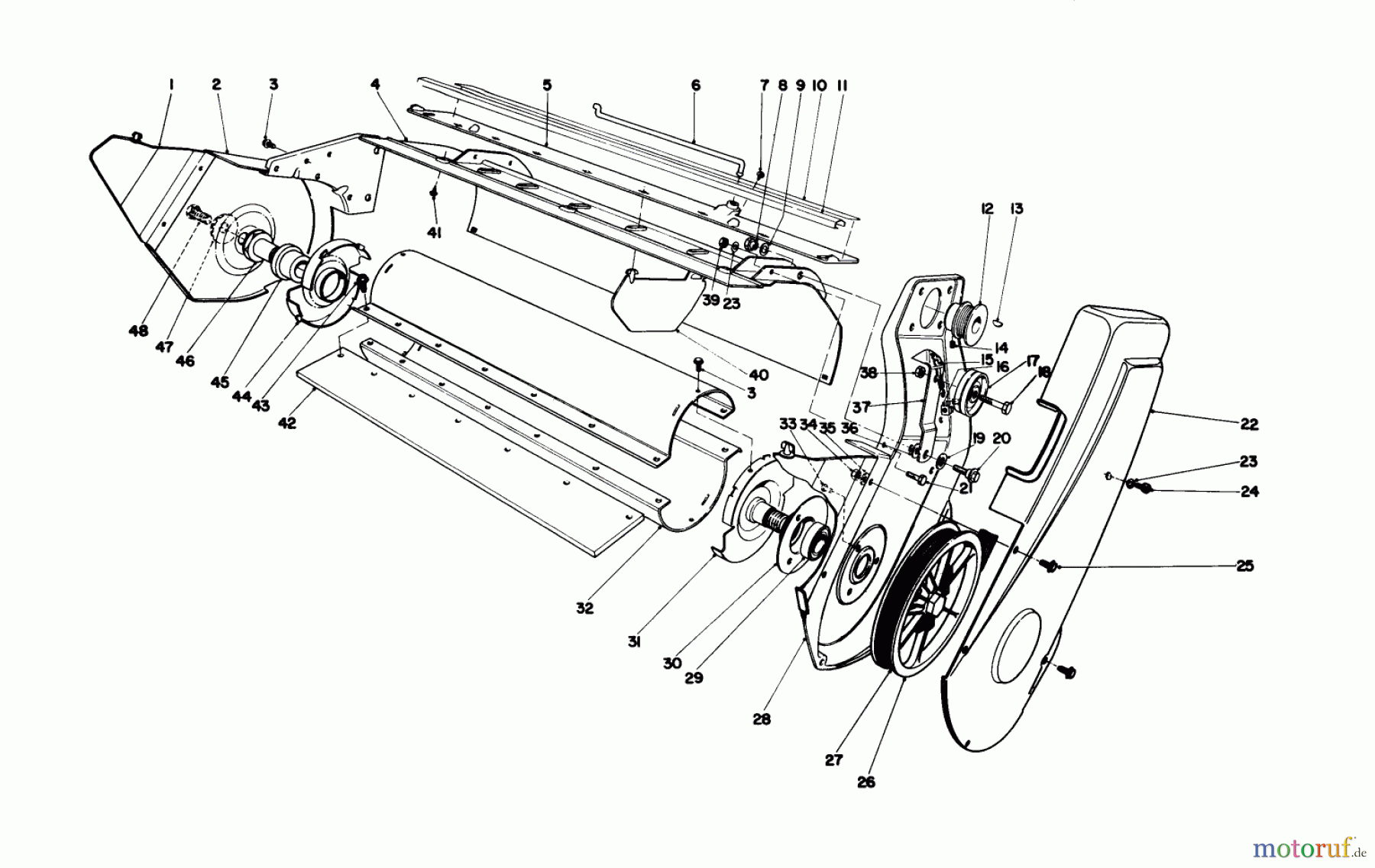  Toro Neu Snow Blowers/Snow Throwers Seite 1 38232 (S-200) - Toro S-200 Snowthrower, 1981 (1000001-1999999) LOWER MAIN FRAME ASSEMBLY
