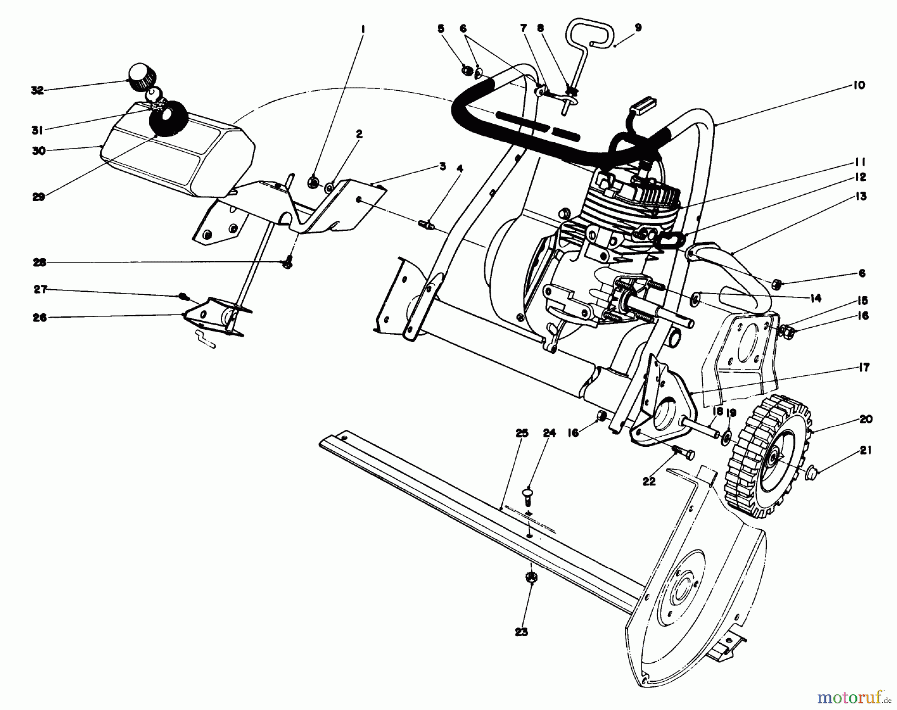  Toro Neu Snow Blowers/Snow Throwers Seite 1 38232 (S-200) - Toro S-200 Snowthrower, 1982 (2000001-2999999) ENGINE ASSEMBLY
