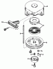 Toro 38232 (S-200) - S-200 Snowthrower, 1984 (4000001-4999999) Ersatzteile SHROUD & REWIND STARTER NO. 590537 ENGINE TECUMSEH MODEL NO. AH520 TYPE 1602, 1602A AND 1602B