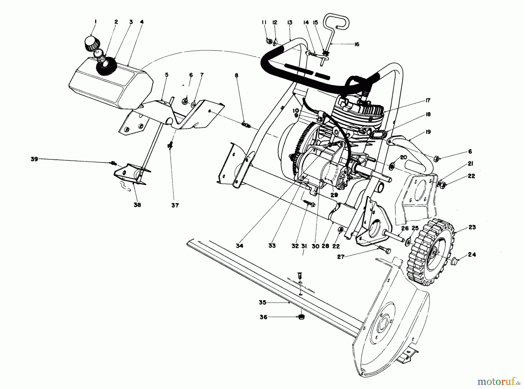  Toro Neu Snow Blowers/Snow Throwers Seite 1 38252 (S-200) - Toro S-200 Snowthrower, 1981 (1000001-1999999) ENGINE ASSEMBLY (MODEL 38252)