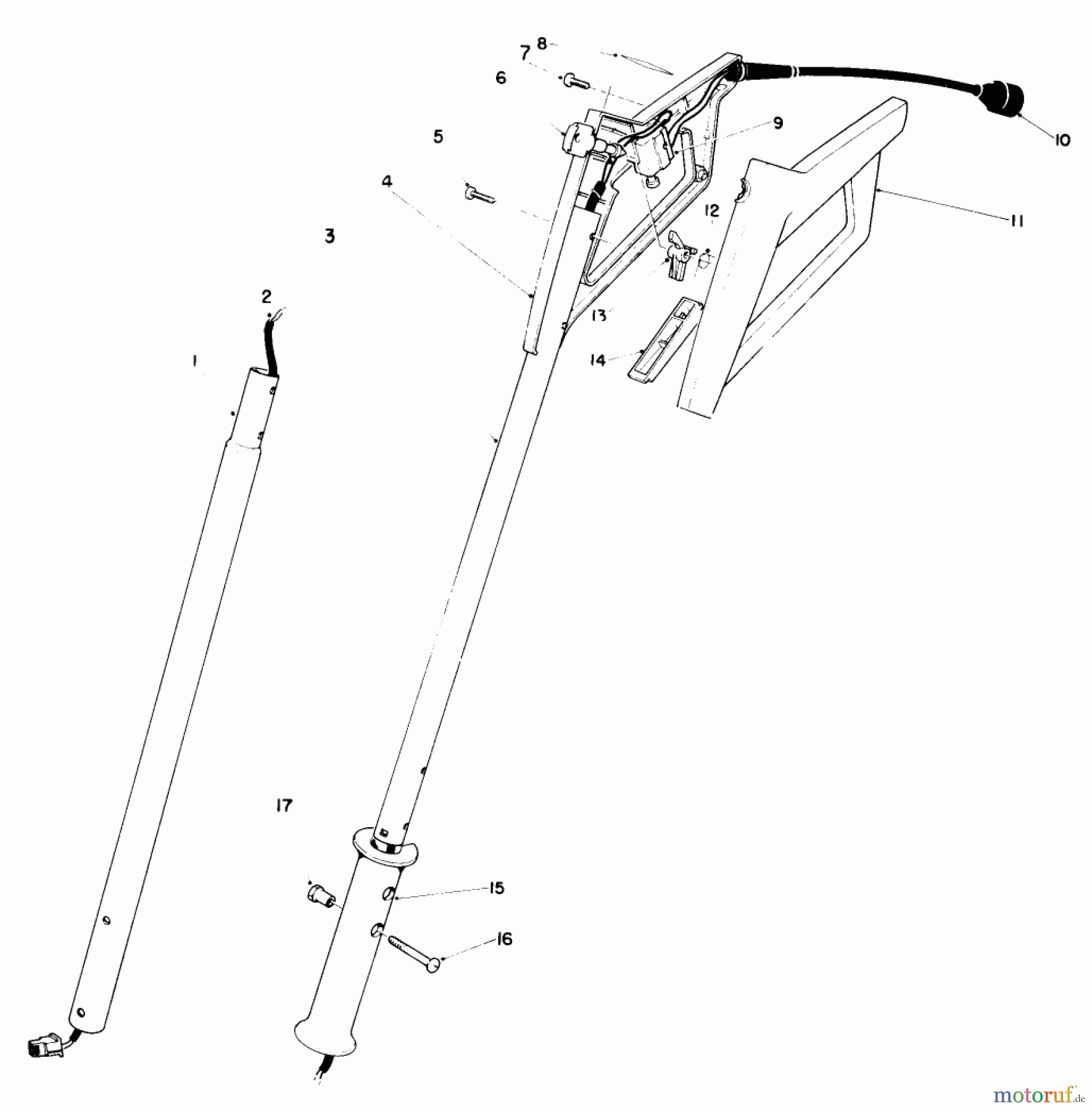  Toro Neu Snow Blowers/Snow Throwers Seite 1 38305C - Toro Power Shovel Snowthrower, 1988 (8000001-8999999) HANDLE ASSEMBLY