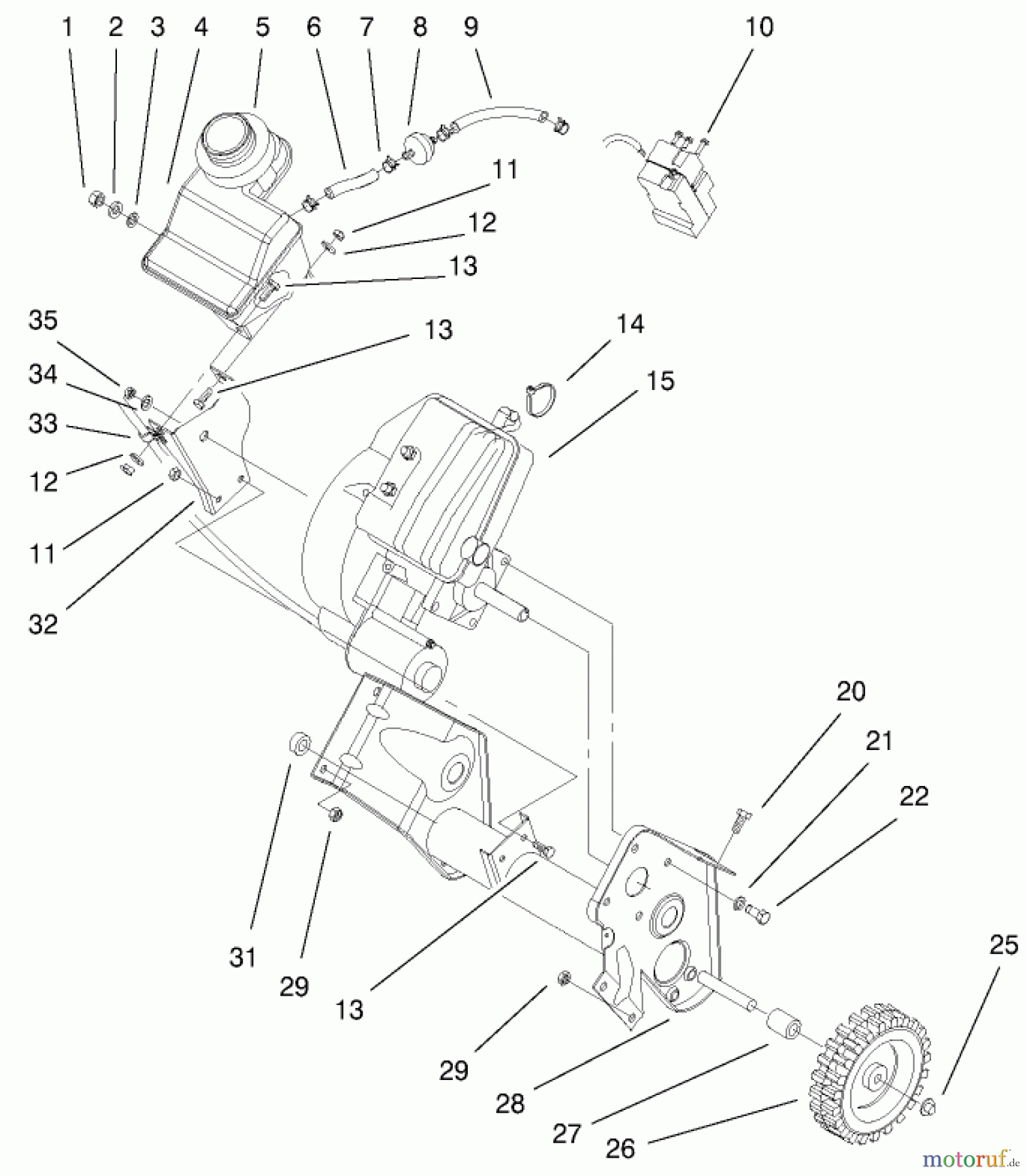 Toro Neu Snow Blowers/Snow Throwers Seite 1 38413 (2450) - Toro CCR 2450 Snowthrower, 2000 (200012345-200999999) ENGINE AND FRAME ASSEMBLY