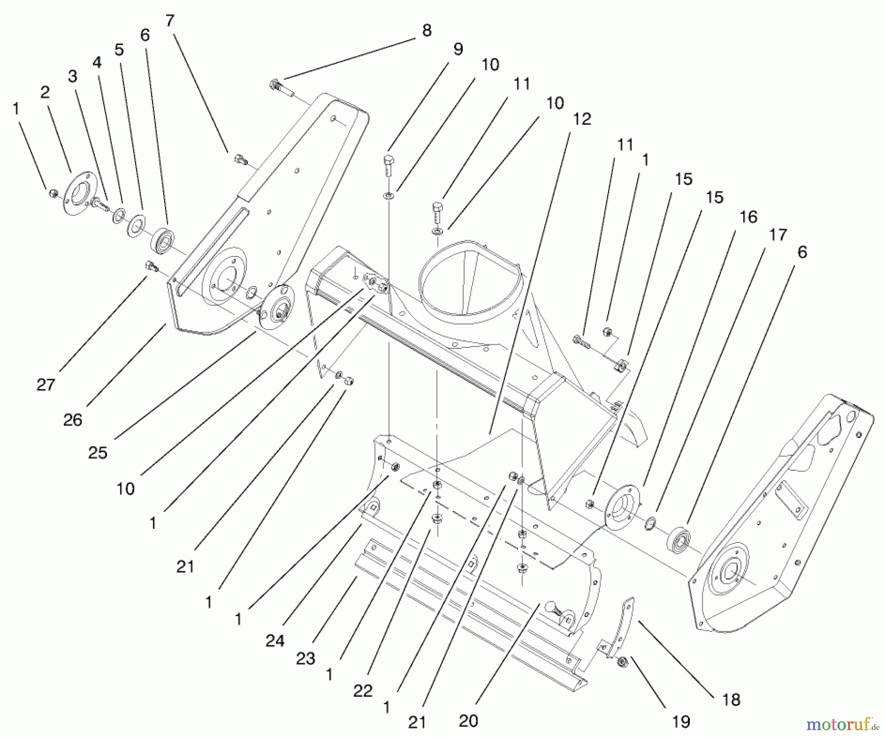  Toro Neu Snow Blowers/Snow Throwers Seite 1 38424 (2500) - Toro CCR 2500 Snowthrower, 1999 (9900001-9999999) AUGER HOUSING ASSEMBLY