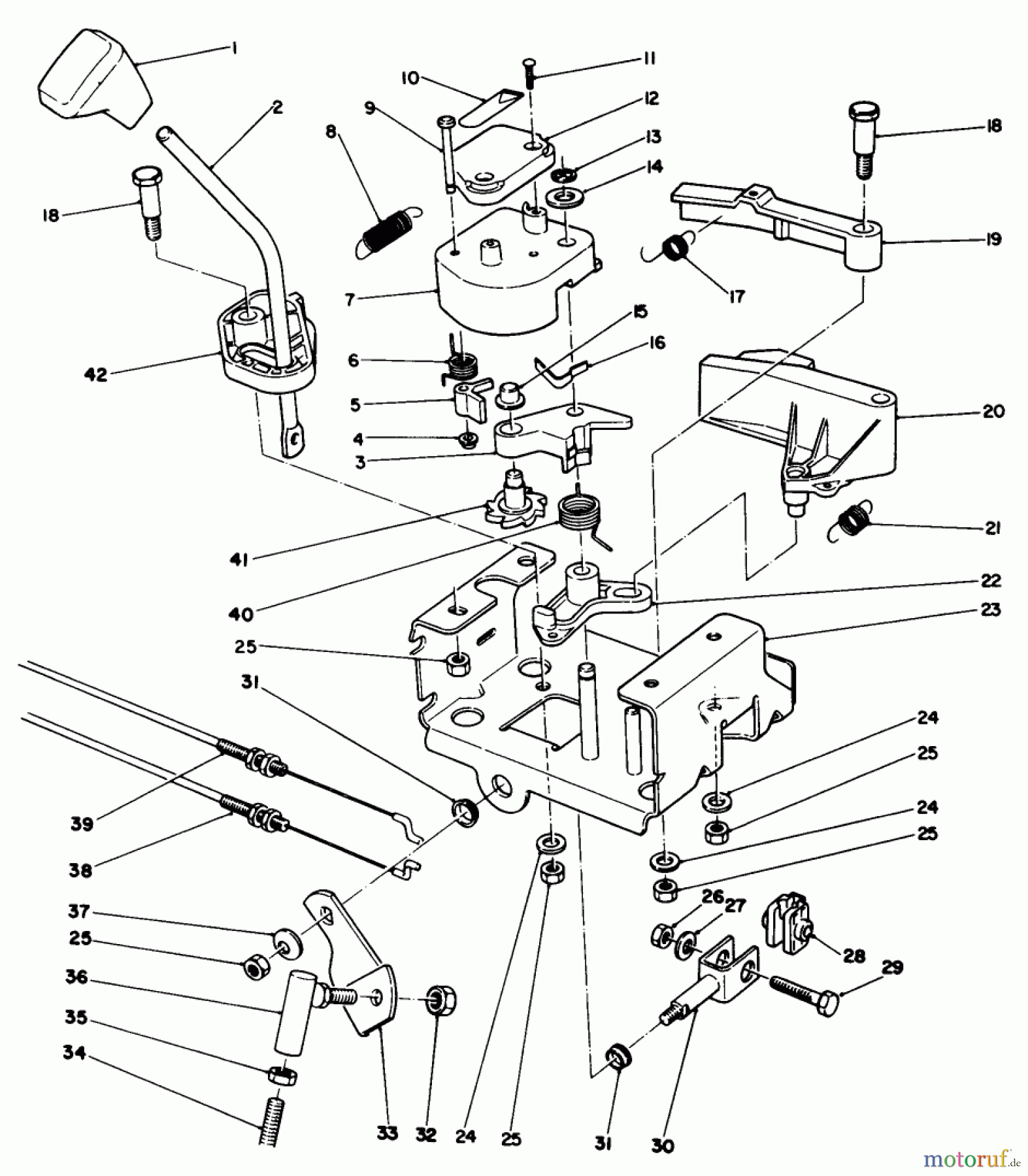  Toro Neu Snow Blowers/Snow Throwers Seite 1 38510 (624) - Toro 624 Power Shift Snowthrower, 1989 (9000001-9999999) TRACTION LINKAGE ASSEMBLY