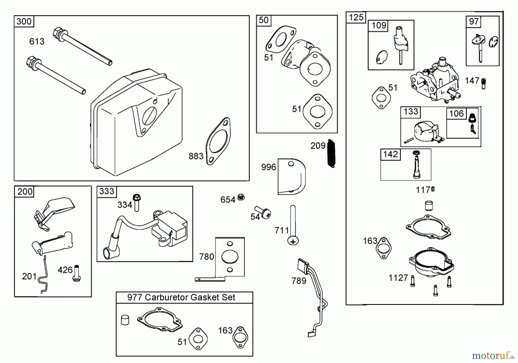 Toro Neu Snow Blowers/Snow Throwers Seite 1 38516 (2450) - Toro CCR 2450 GTS Snowthrower, 2004 (240000001-240999999) MUFFLER, CARBURETOR, AND INTAKE MANIFOLD ASSEMBLIES BRIGGS AND STRATTON 084133-0196-E1