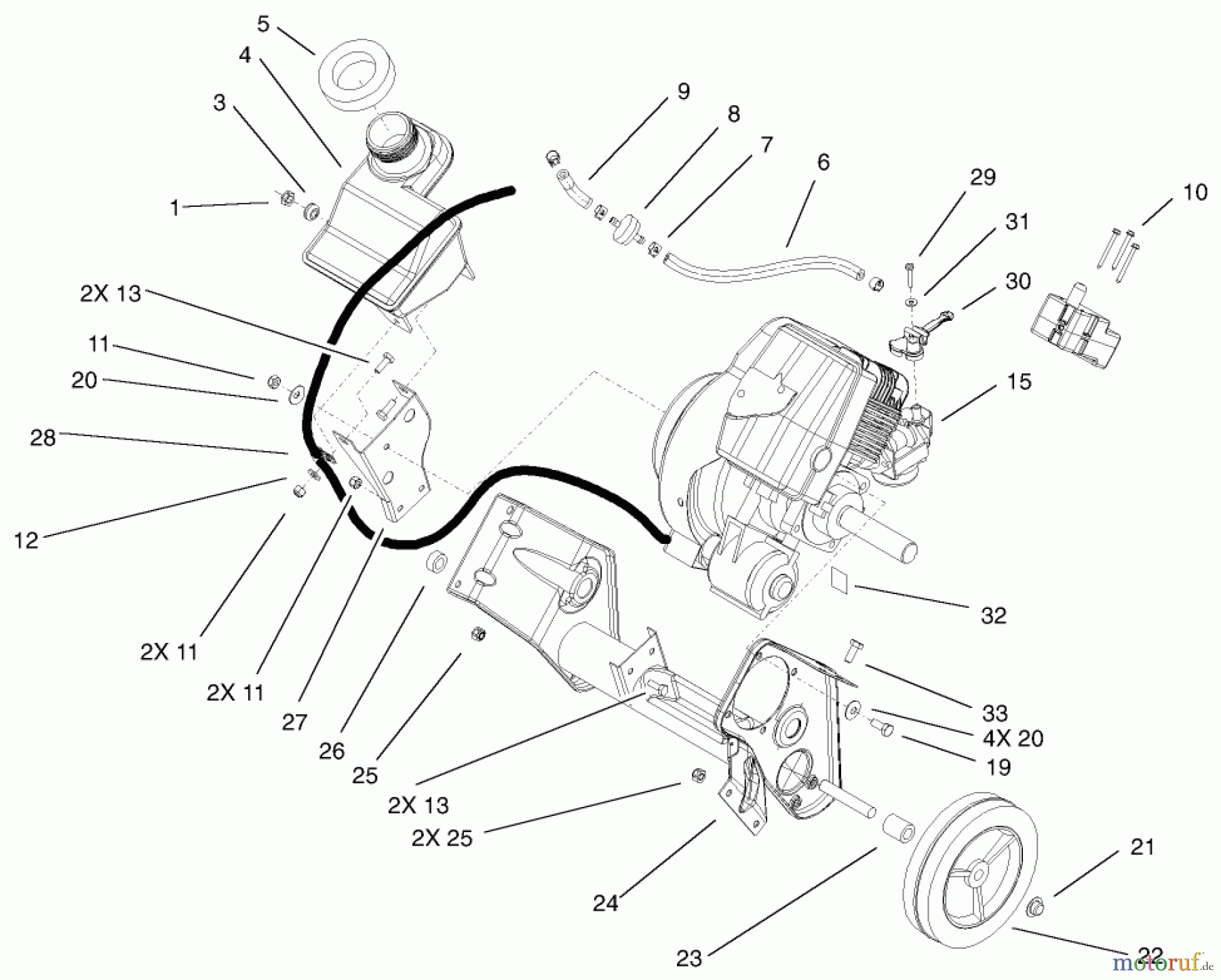  Toro Neu Snow Blowers/Snow Throwers Seite 1 38518 (3650) - Toro CCR 3650 GTS Snowthrower, 2002 (220000001-220999999) ENGINE AND FRAME ASSEMBLY
