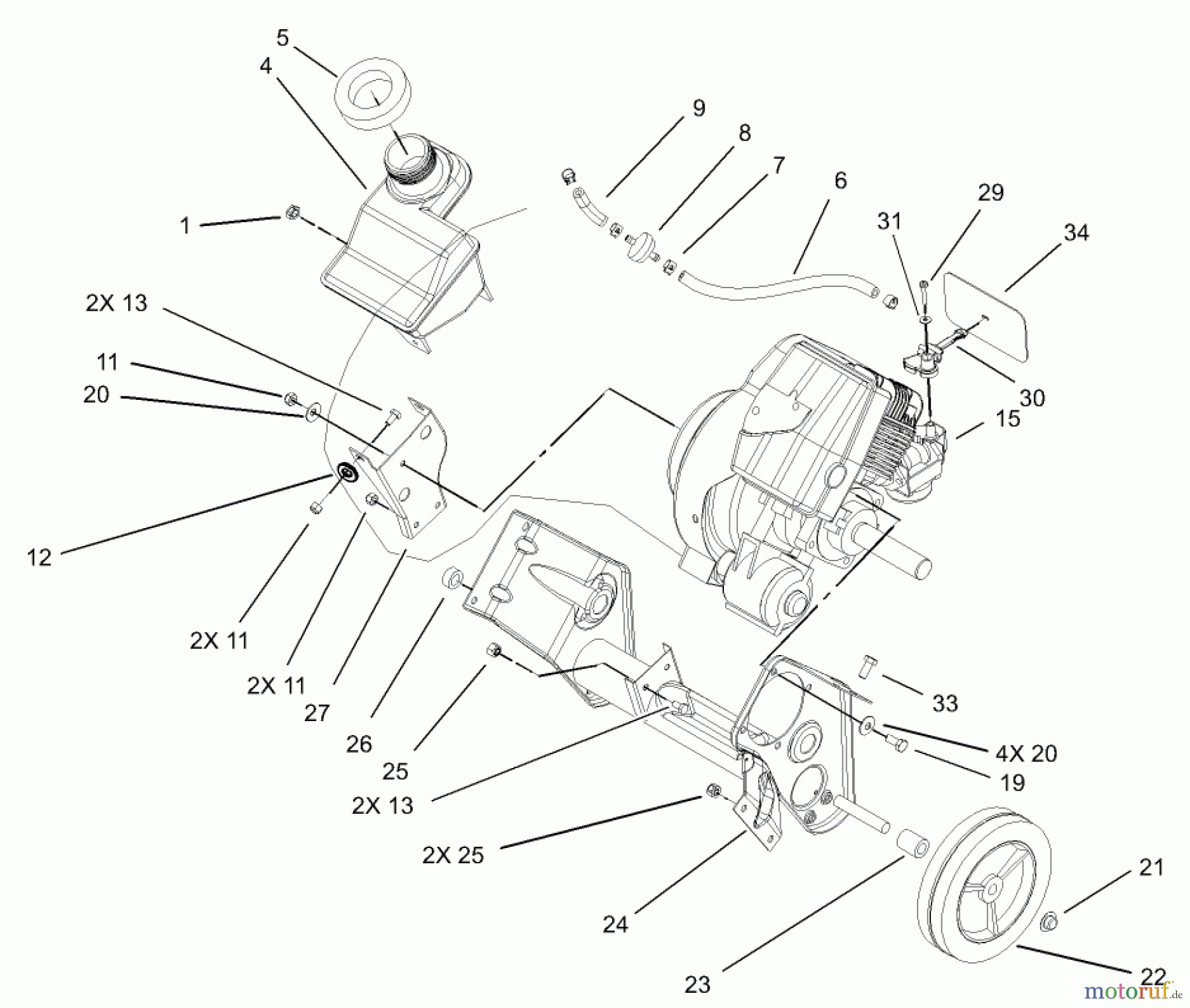 Toro Neu Snow Blowers/Snow Throwers Seite 1 38517 (3650) - Toro CCR 3650 GTS Snowthrower, 2004 (240000001-240999999) ENGINE AND FRAME ASSEMBLY