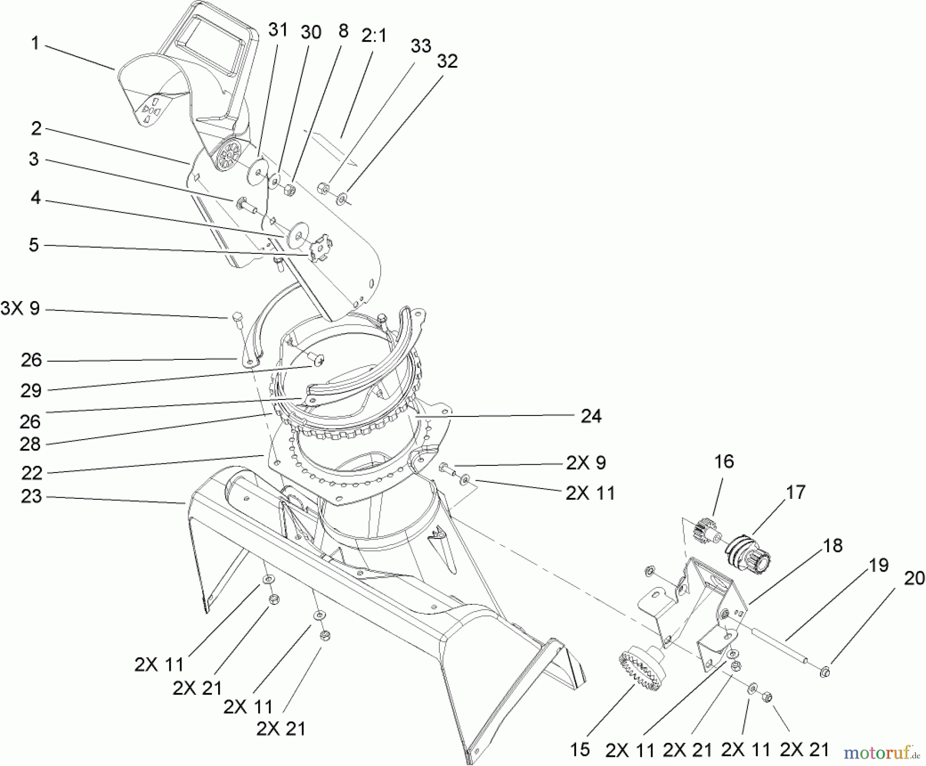  Toro Neu Snow Blowers/Snow Throwers Seite 1 38517 (3650) - Toro CCR 3650 GTS Snowthrower, 2005 (250000001-250999999) CHUTE ASSEMBLY