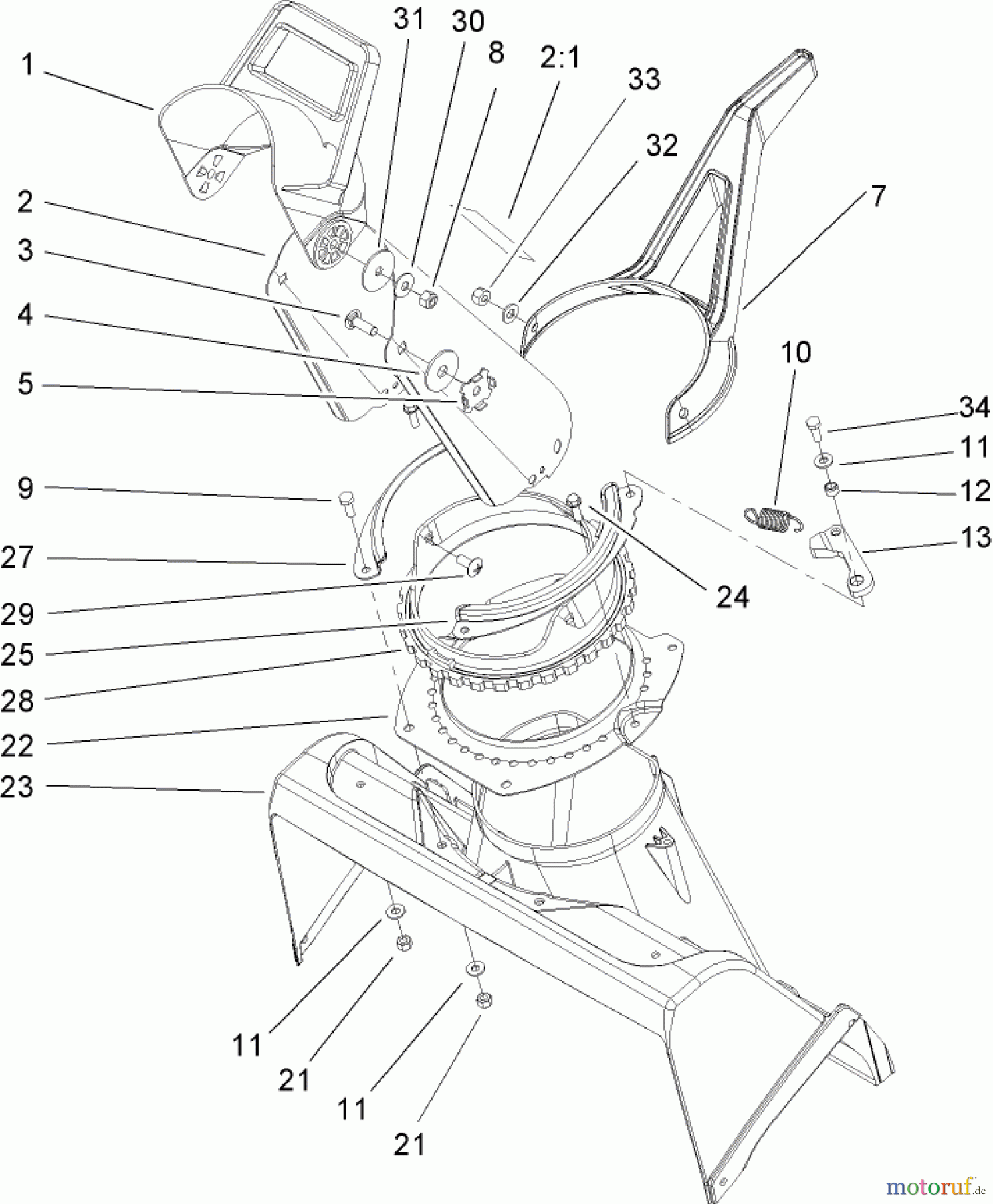  Toro Neu Snow Blowers/Snow Throwers Seite 1 38536 (2450) - Toro CCR 2450 GTS Snowthrower, 2004 (240000001-240999999) CHUTE ASSEMBLY