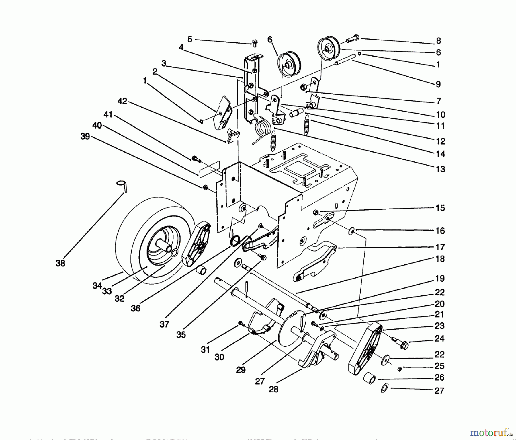 Toro Neu Snow Blowers/Snow Throwers Seite 1 38540 (824) - Toro 824 Power Shift Snowthrower, 1990 (0000001-0999999) TRACTION DRIVE ASSEMBLY