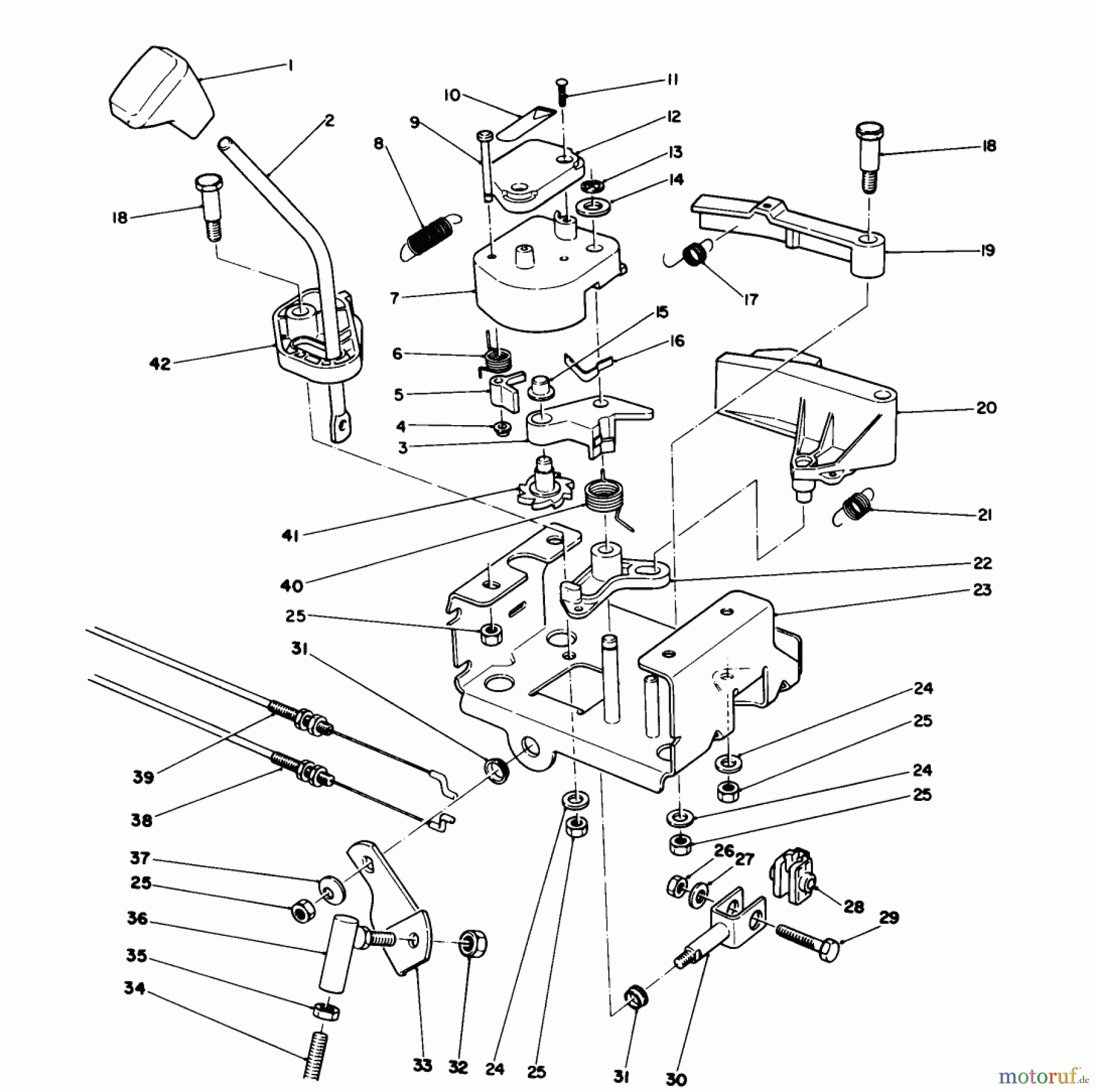  Toro Neu Snow Blowers/Snow Throwers Seite 1 38545 (828) - Toro 828 Power Shift Snowthrower, 1989 (9000001-9999999) TRACTION LINKAGE ASSEMBLY