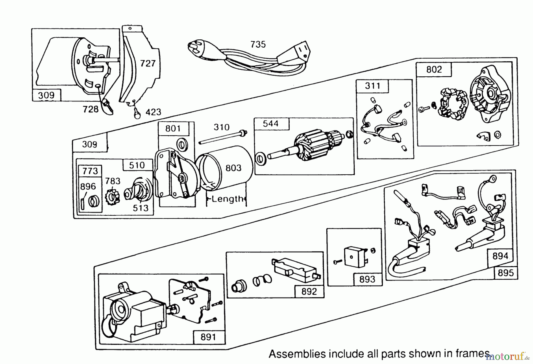  Toro Neu Snow Blowers/Snow Throwers Seite 1 38580 (1132) - Toro 1132 Power Shift Snowthrower, 1989 (9000001-9999999) 120V ELECTRIC STARTER MOTOR NO. 37-4630 (OPTIONAL)