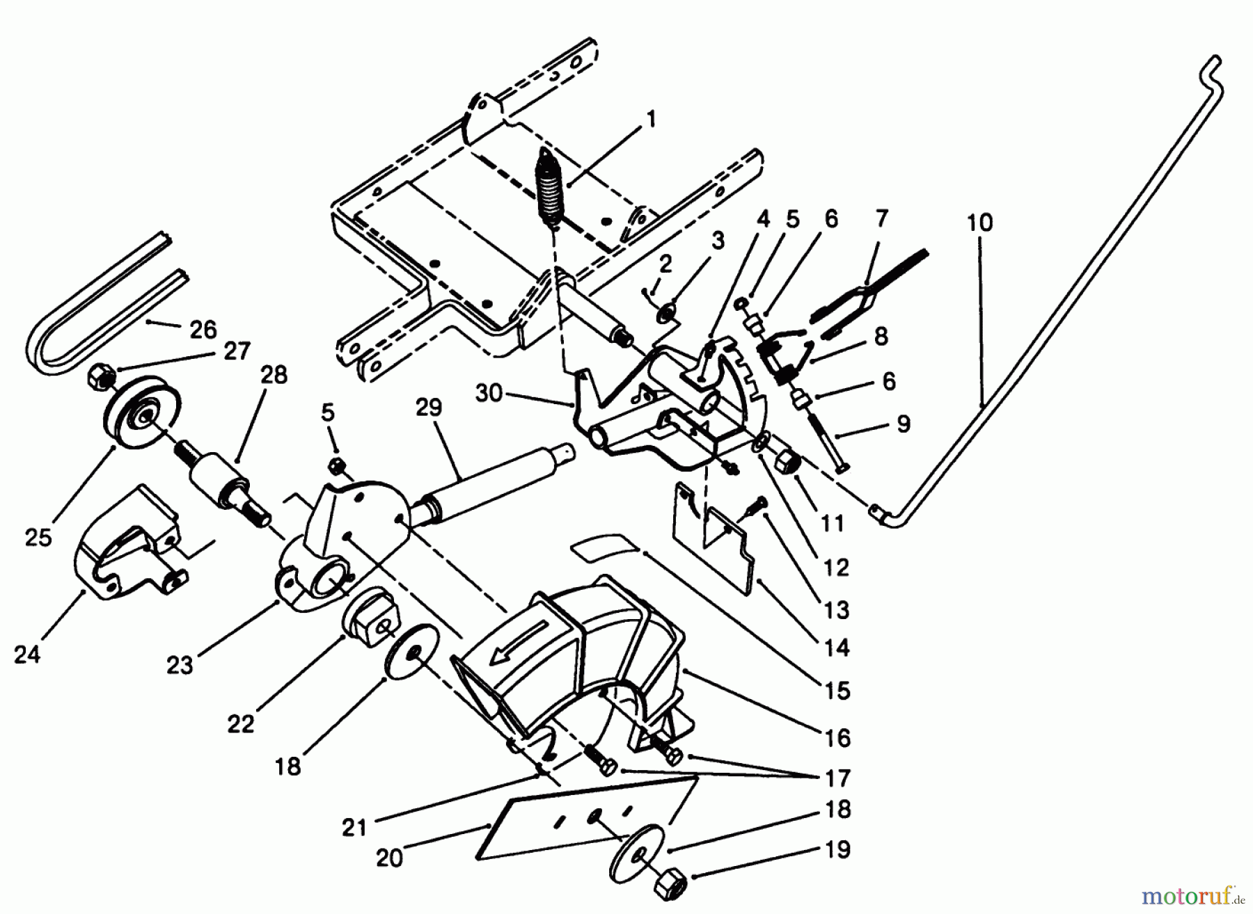  Toro Neu Edgers 58431 - Toro 3.5 hp Edger, 1991 (1000001-1999999) PIVOT ARM ASSEMBLY