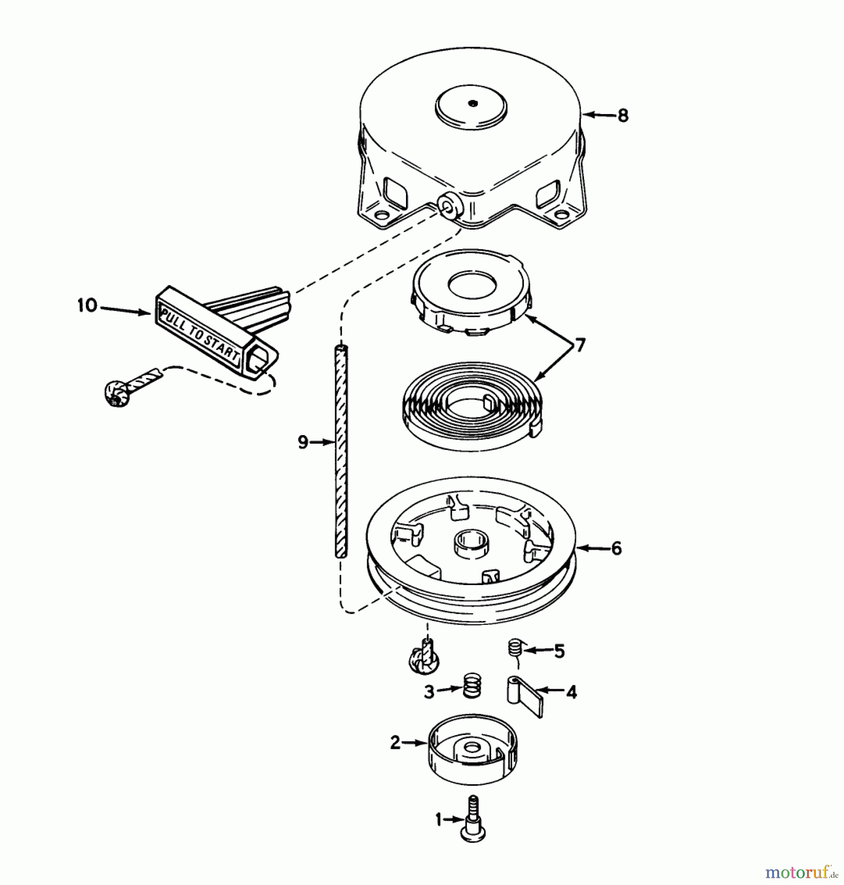  Toro Neu Edgers 58432 - Toro 2-Cycle Edger, 1989 (9000001-9999999) REWIND STARTER TECUMSEH NO. 590537