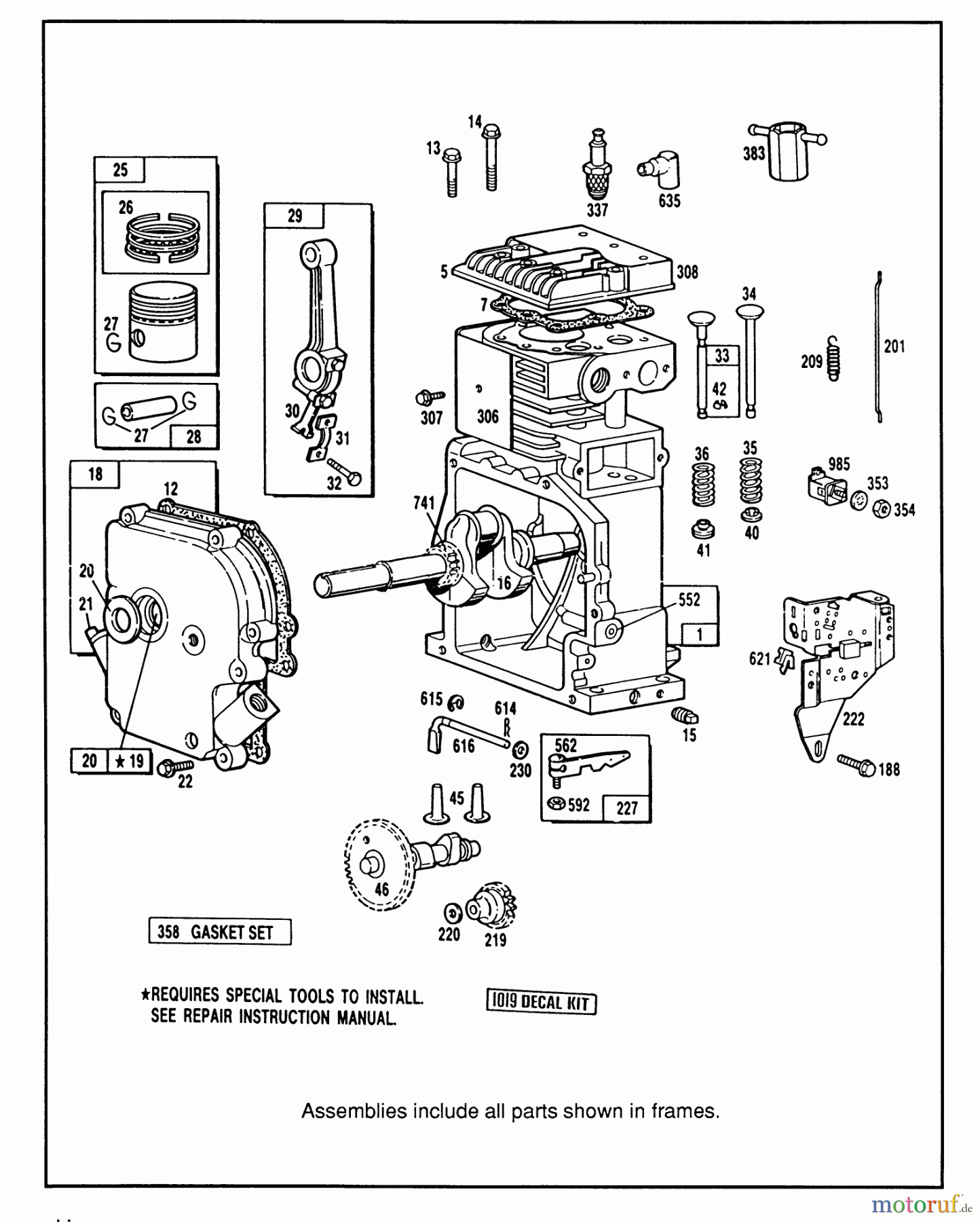  Toro Neu Snow Blowers/Snow Throwers Seite 1 38570 (828) - Toro 828 Power Shift Snowthrower, 1990 (0000001-0999999) ENGINE BRIGGS & STRATTON MODEL 190406 TYPE 3104-01 #1