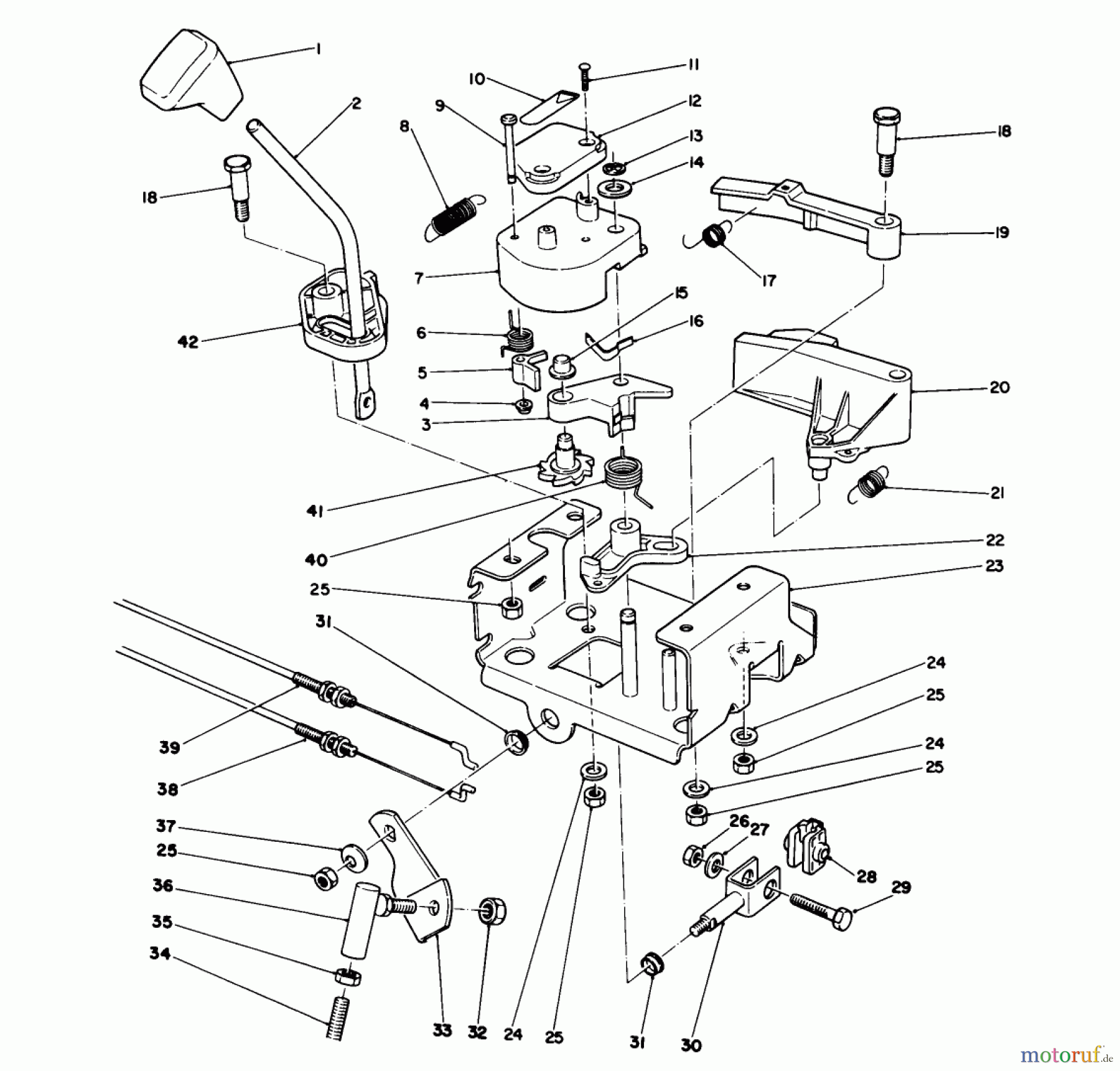  Toro Neu Snow Blowers/Snow Throwers Seite 1 38574 (828) - Toro 828 Power Shift Snowthrower, 1990 (0000001-0999999) TRACTION LINKAGE ASSEMBLY