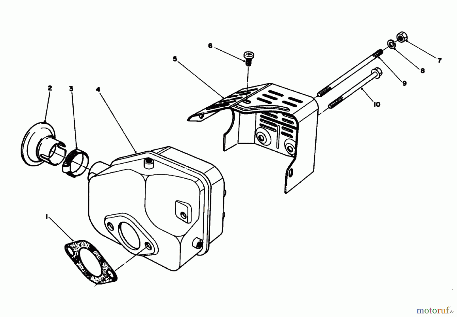  Toro Neu Engines 59250 - Toro Replacement Engine, 2-Cycle (Blade Brake Clutch), 1984 (4000001-4999999) MUFFLER ASSEMBLY