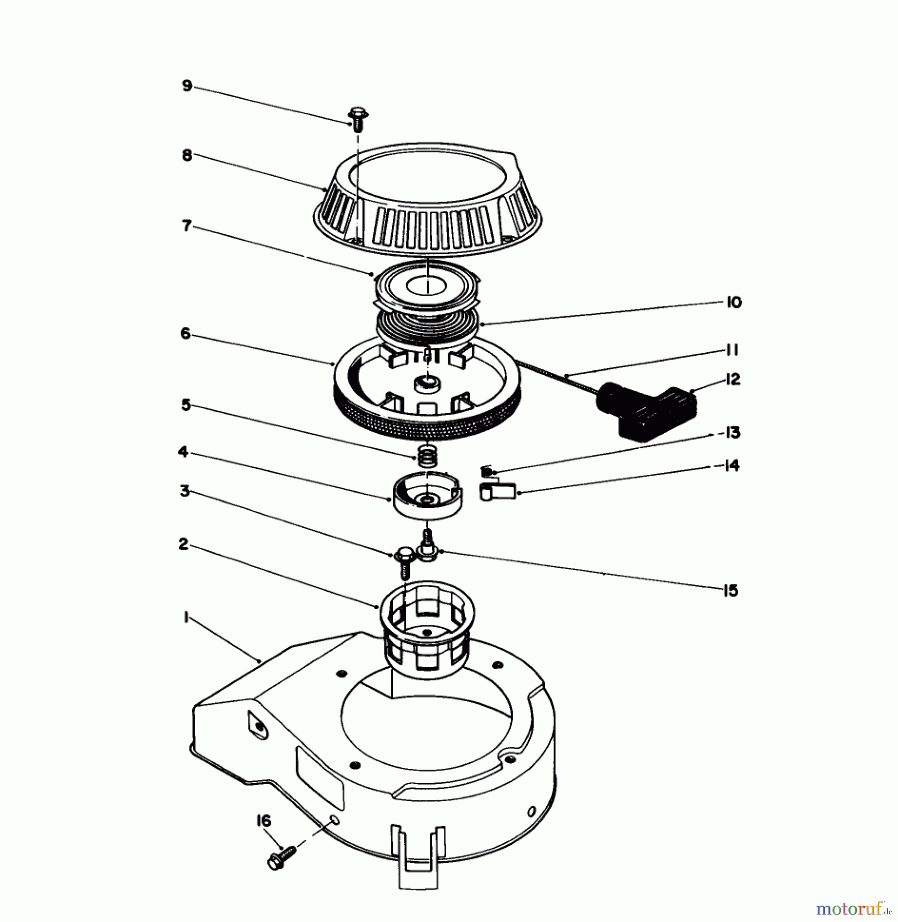  Toro Neu Engines 59255 - Toro Replacement Engine, 2-Cycle (Zone Start), 1984 (4000001-4999999) RECOIL ASSEMBLY