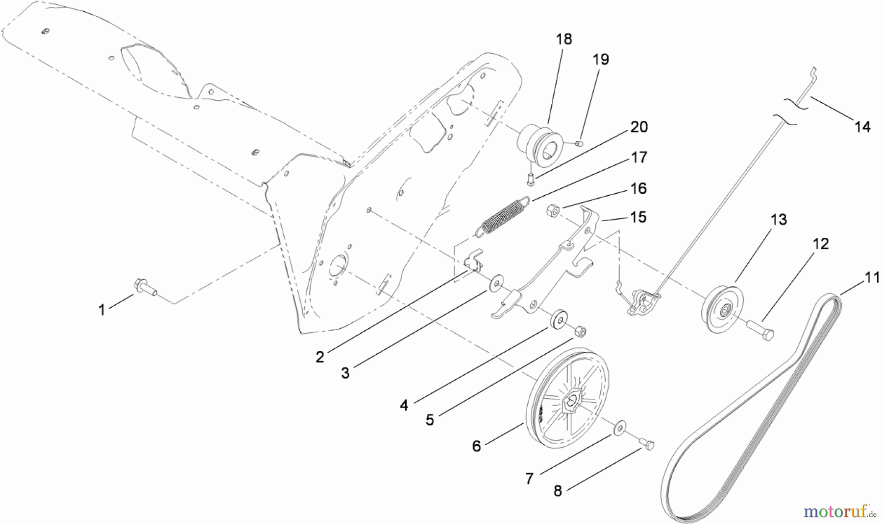  Toro Neu Snow Blowers/Snow Throwers Seite 1 38593 - Toro Power Clear Snowthrower, 2011 (311000001-311999999) ROTOR DRIVE ASSEMBLY