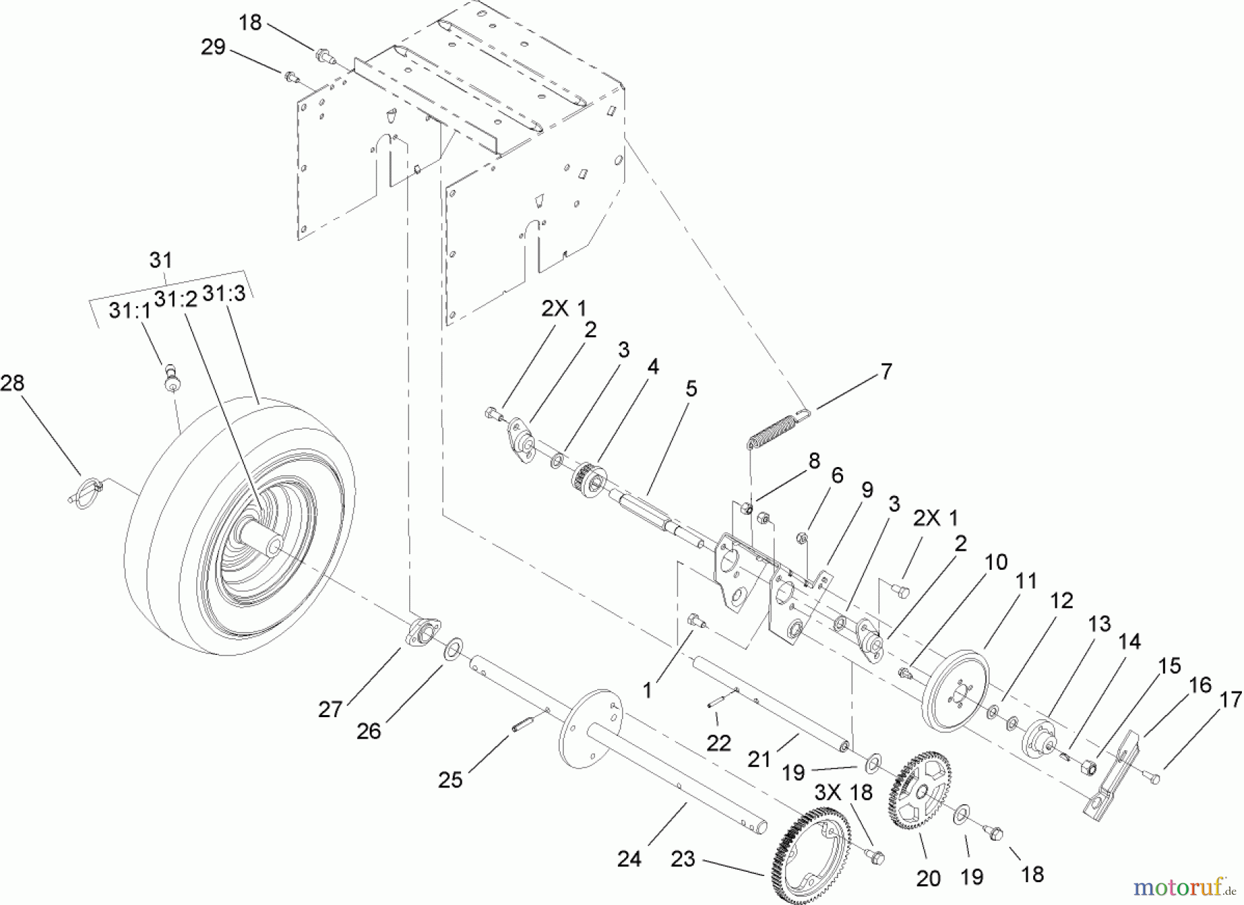  Toro Neu Snow Blowers/Snow Throwers Seite 2 38605 (522) - Toro 522 Power Throw Snowthrower, 2007 (270000001-270004504) DRIVE ASSEMBLY