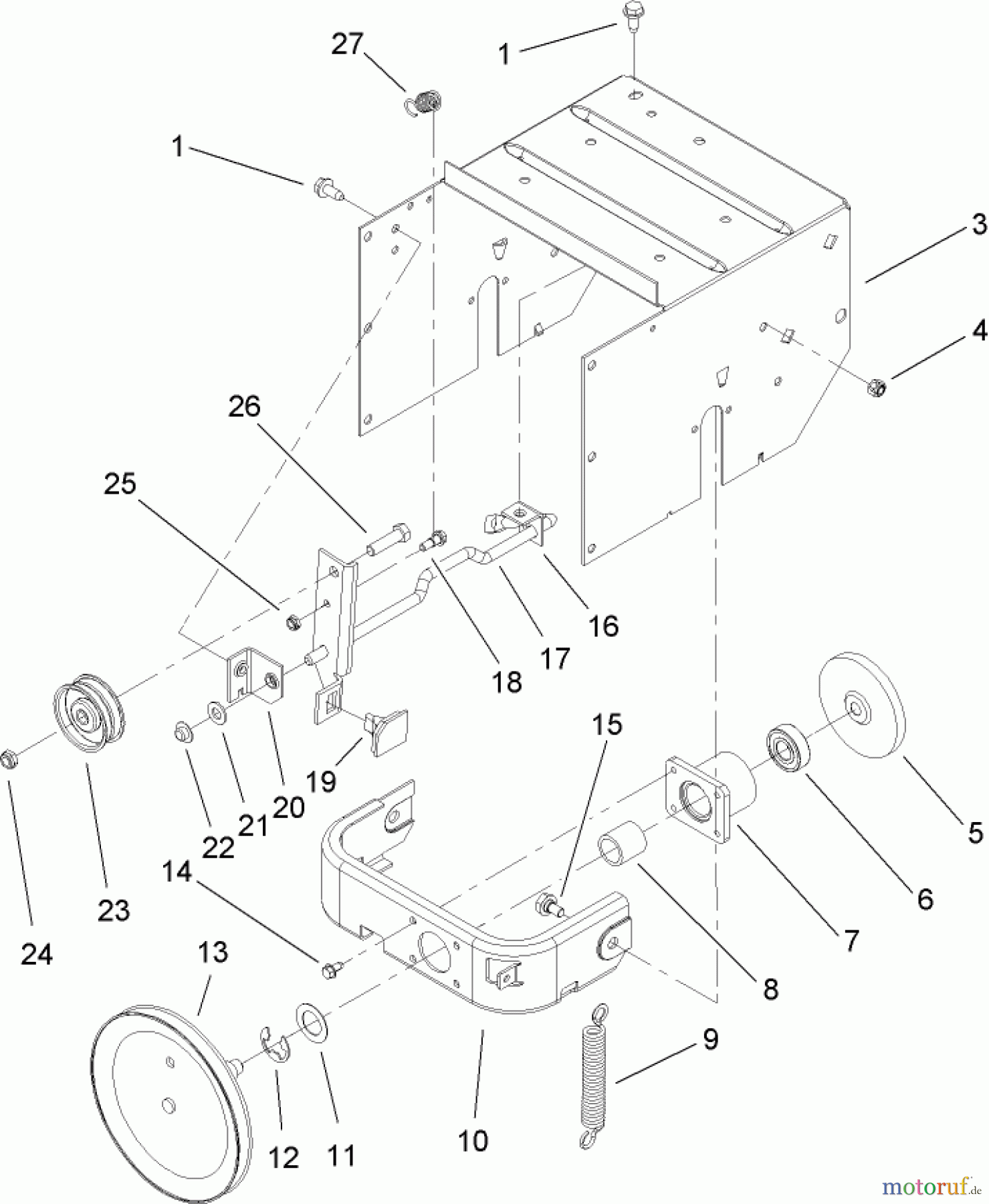  Toro Neu Snow Blowers/Snow Throwers Seite 2 38605 (522) - Toro 522 Power Throw Snowthrower, 2007 (270004505-270999999) FRAME ASSEMBLY