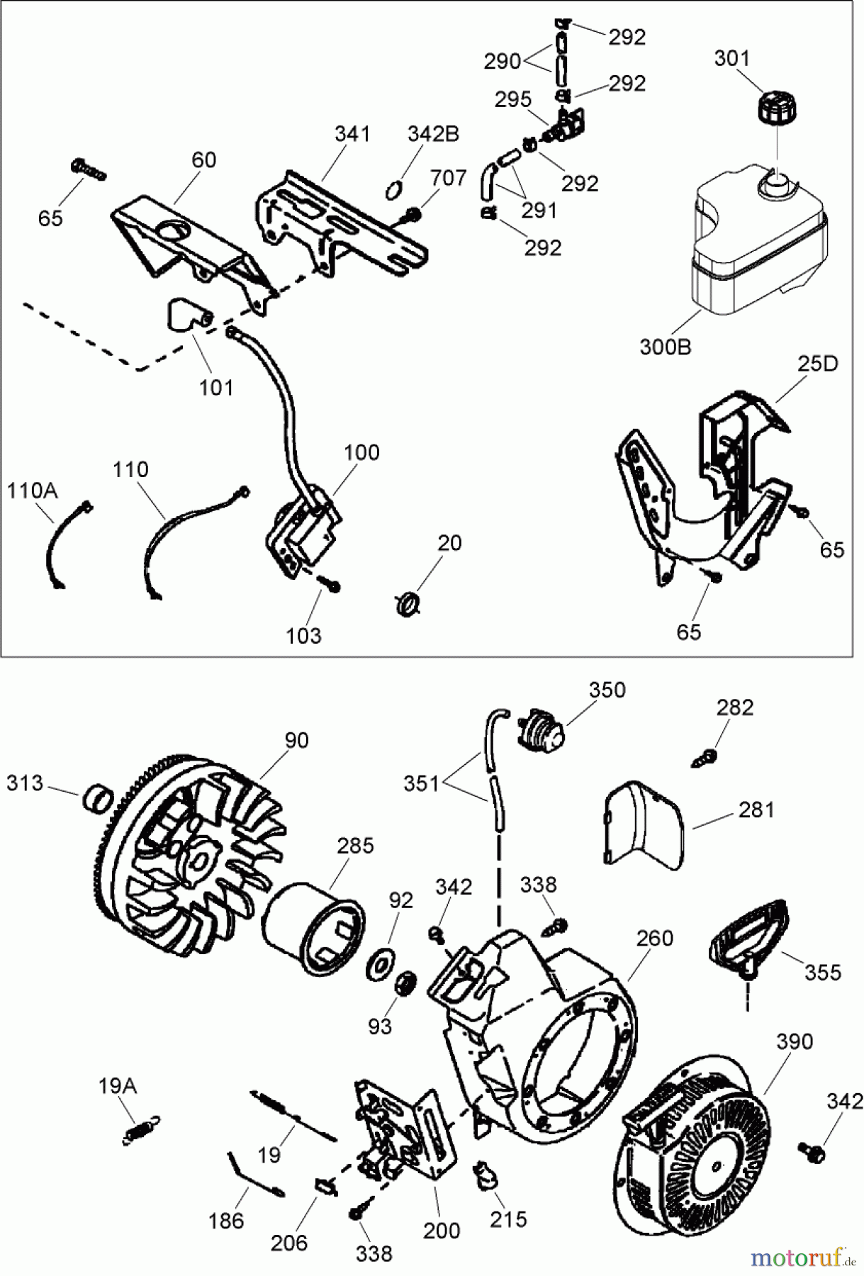  Toro Neu Snow Blowers/Snow Throwers Seite 2 38606 (622R) - Toro 622R Power Throw Snowthrower, 2008 (280000001-280999999) ENGINE ASSEMBLY NO. 2 TECUMSEH OH195SA-72566G