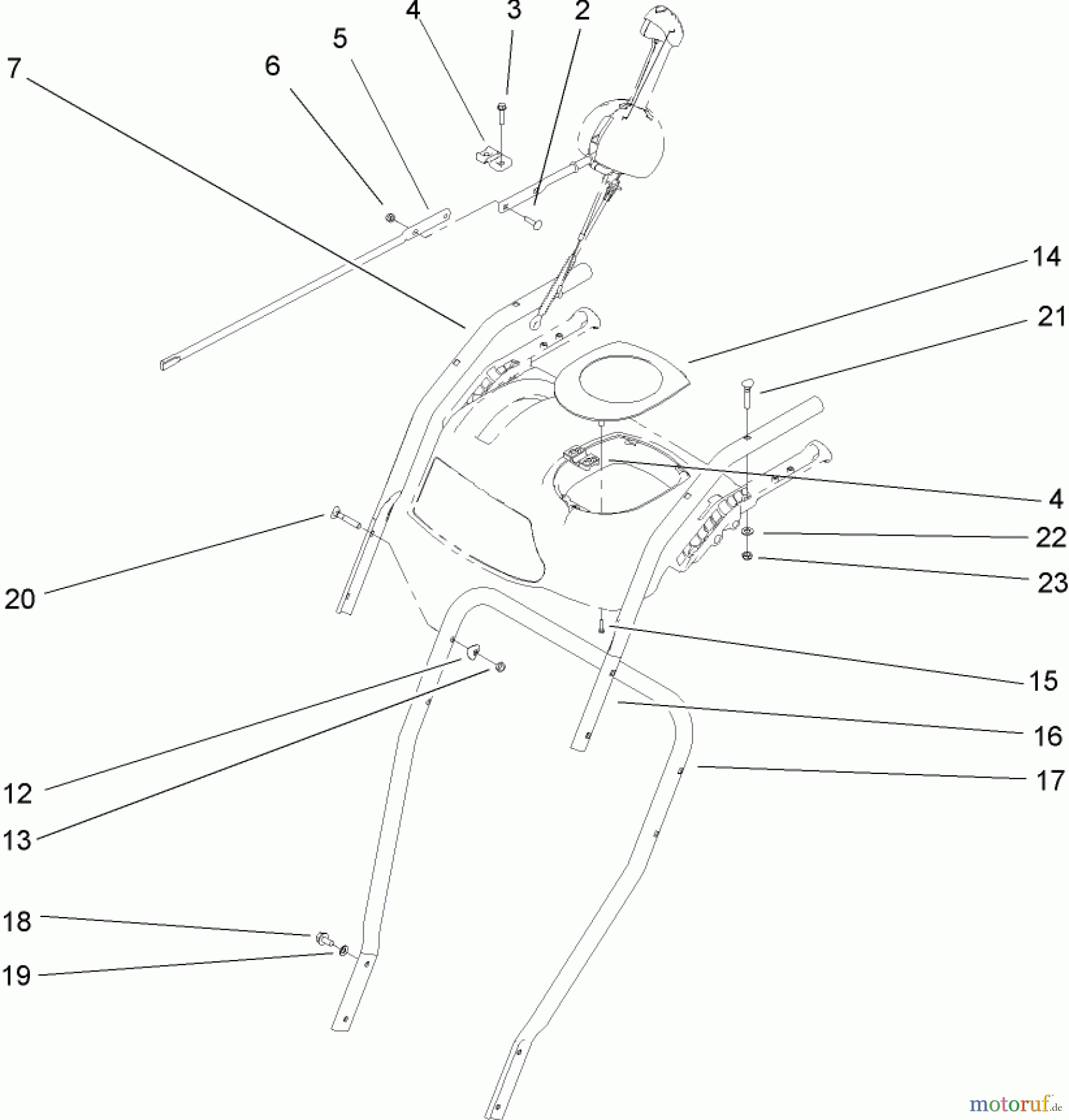  Toro Neu Snow Blowers/Snow Throwers Seite 2 38610 (6000) - Toro Power Max 6000 Snowthrower, 2005 (250010001-250999999) HANDLE AND CONTROL ASSEMBLY
