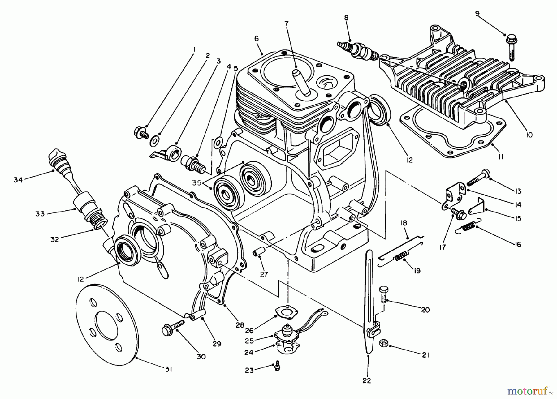  Toro Neu Generators 62012 (T1200) - Toro Generator, T1200, 1984 (4000001-4999999) ENGINE ASSEMBLY