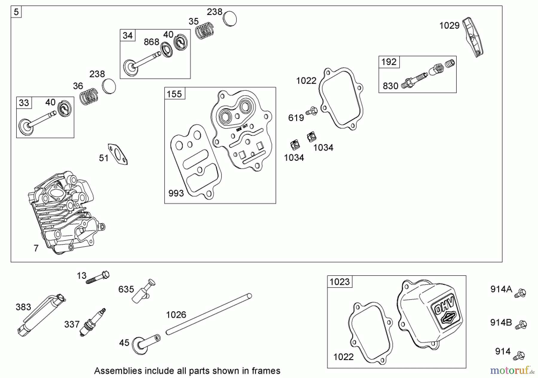  Toro Neu Snow Blowers/Snow Throwers Seite 2 38629 (826 OE) - Toro Power Max 826 OE Snowthrower, 2009 (290000001-290999999) CYLINDER HEAD ASSEMBLY BRIGGS AND STRATTON 15D104-0112-E1