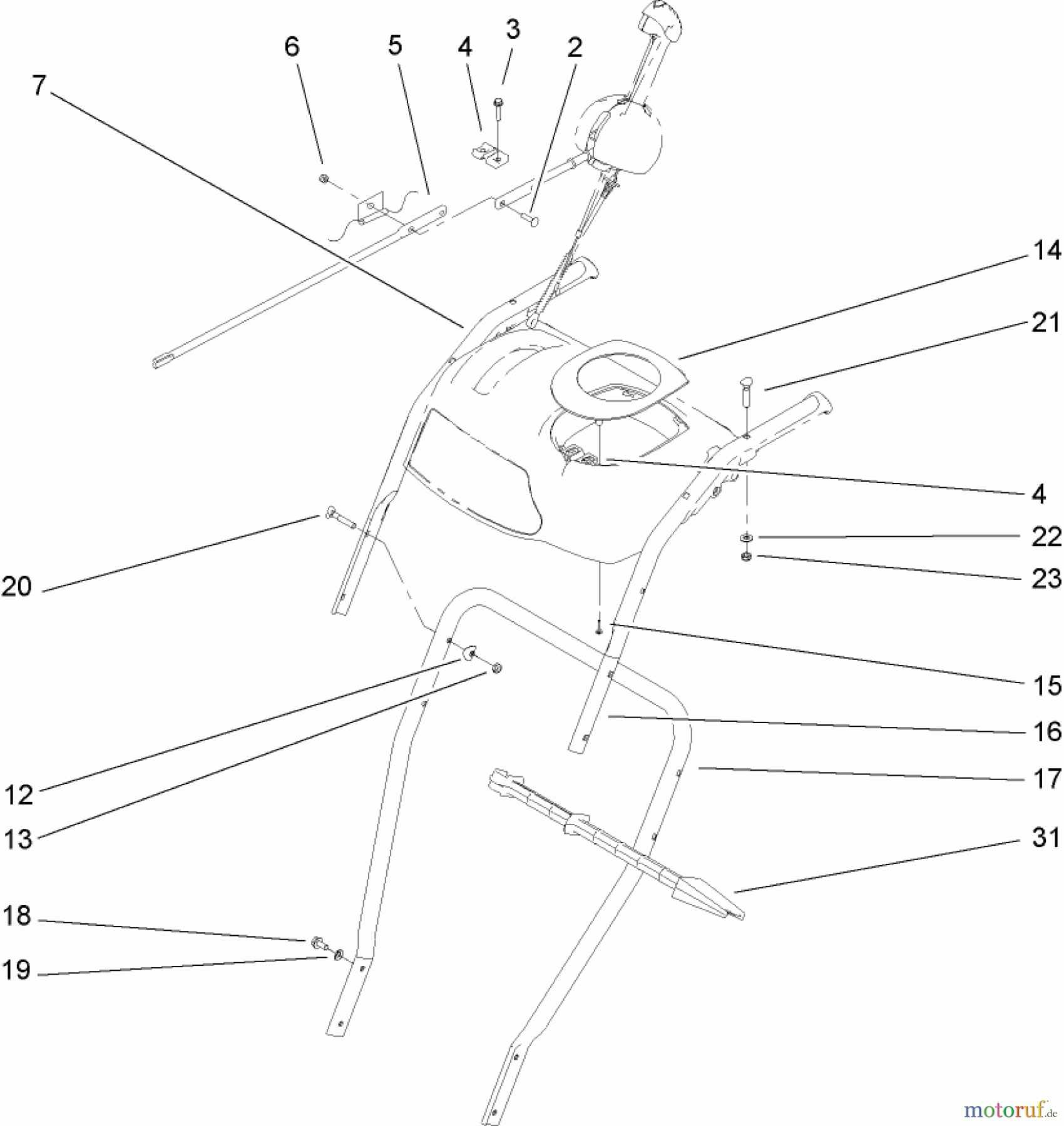 Toro Neu Snow Blowers/Snow Throwers Seite 2 38629 (826 OE) - Toro Power Max 826 OE Snowthrower, 2009 (290000001-290999999) HANDLE ASSEMBLY