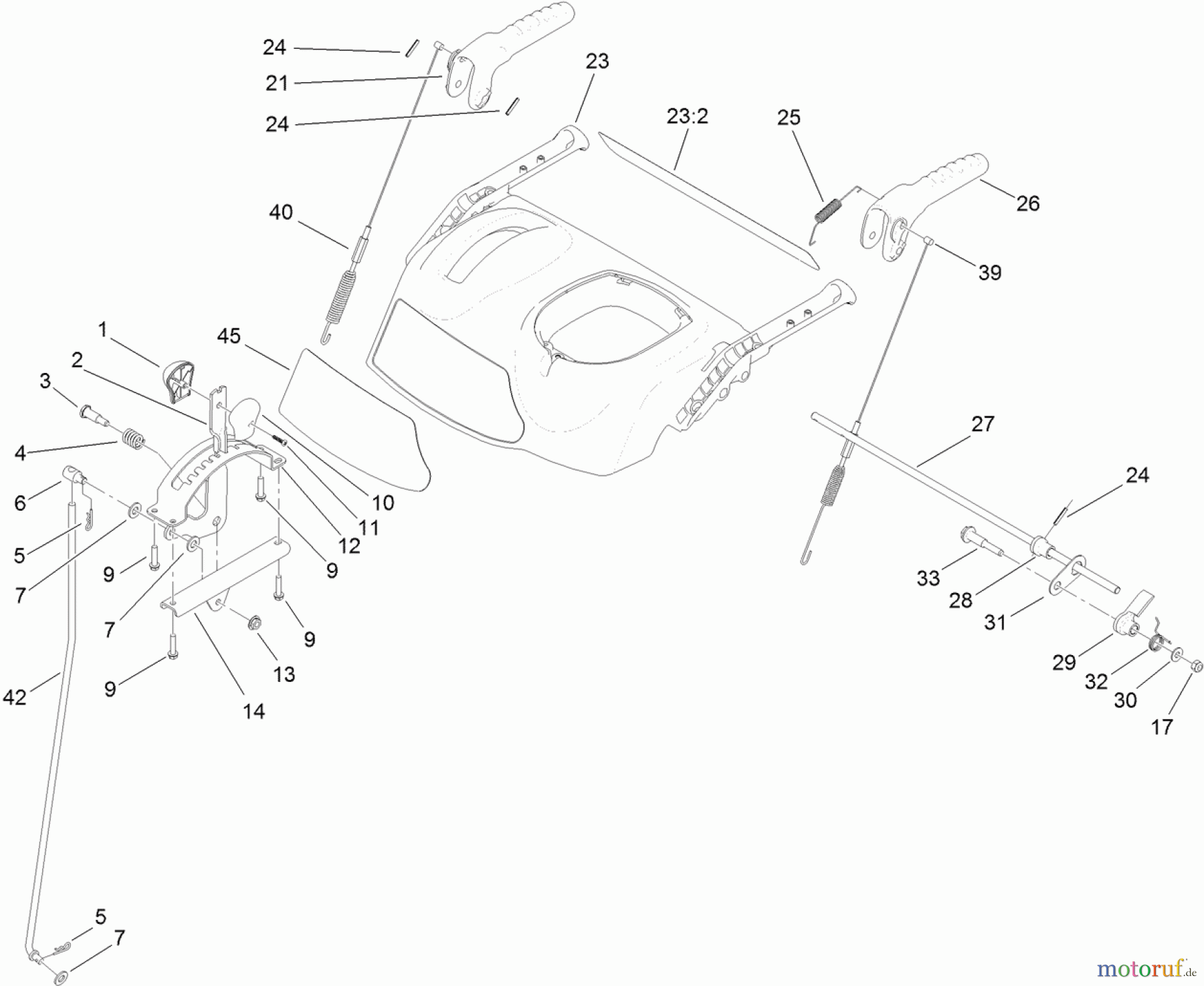  Toro Neu Snow Blowers/Snow Throwers Seite 2 38629 (826 OE) - Toro Power Max 826 OE Snowthrower, 2013 (SN 313000001-313999999) HANDLE AND CONTROL ASSEMBLY