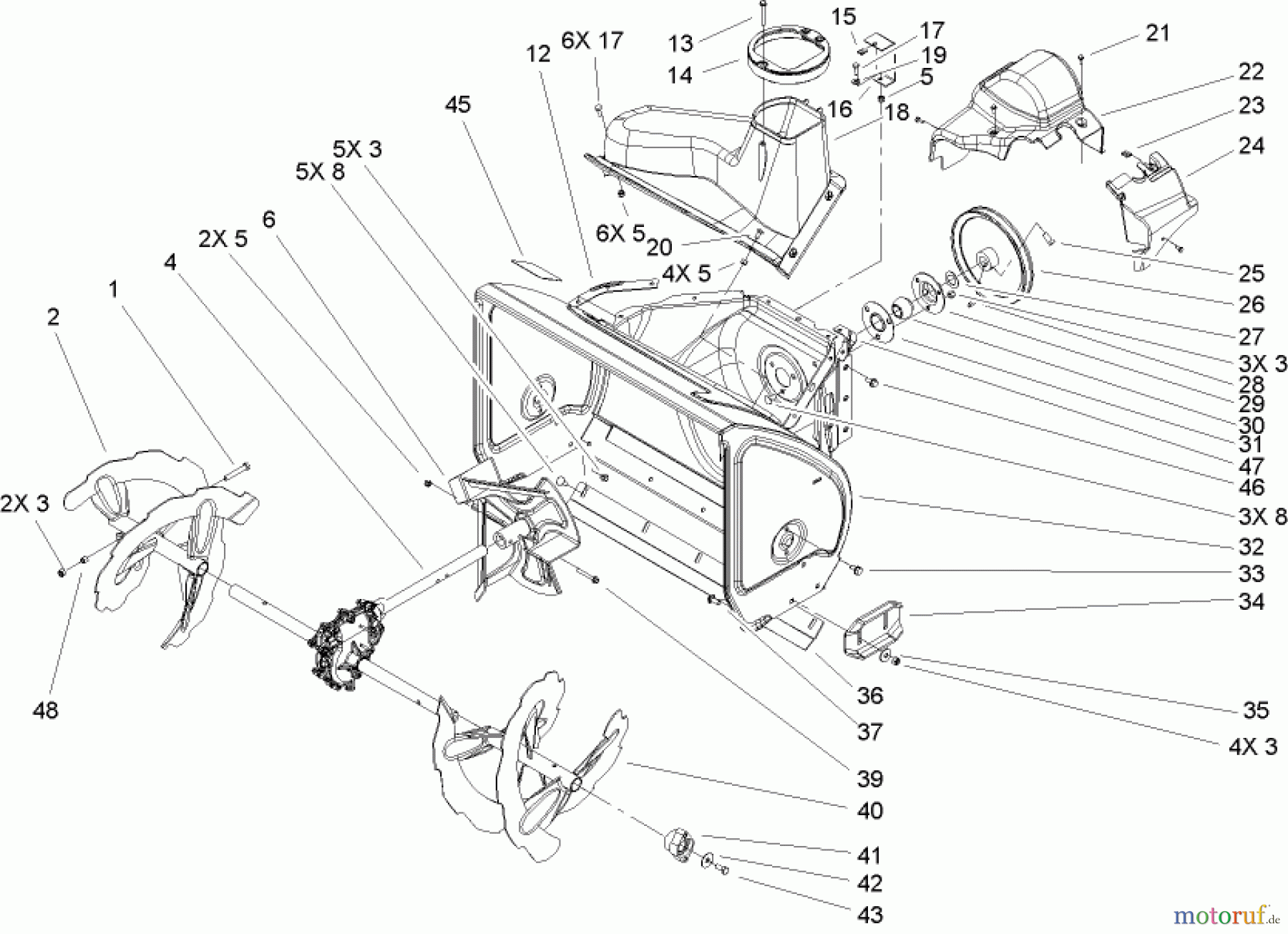 Toro Neu Snow Blowers/Snow Throwers Seite 2 38629C (826 OE) - Toro Power Max 826 OE Snowthrower, 2009 (290000001-290999999) AUGER AND HOUSING ASSEMBLY