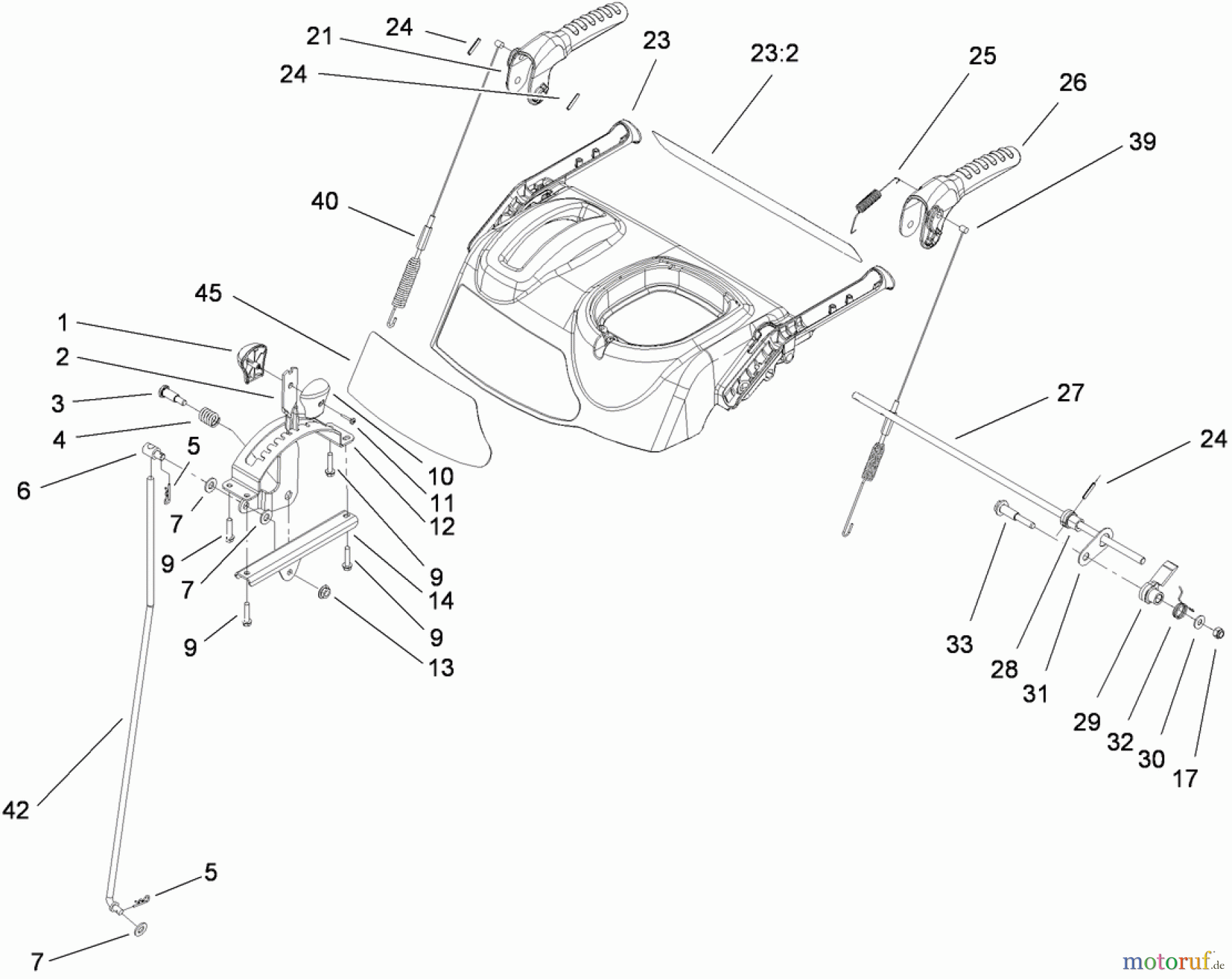  Toro Neu Snow Blowers/Snow Throwers Seite 2 38629C (826 OE) - Toro Power Max 826 OE Snowthrower, 2009 (290000001-290999999) HANDLE AND CONTROL ASSEMBLY