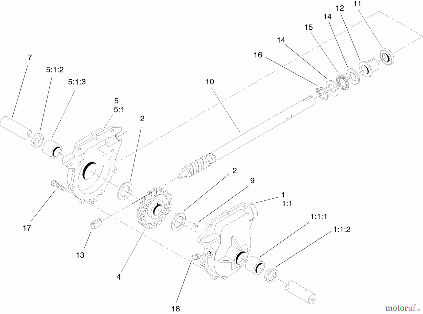  Toro Neu Snow Blowers/Snow Throwers Seite 2 38631 (828 LXE) - Toro Power Max 828 LXE Snowthrower, 2005 (250000001-250999999) 28 INCH AUGER GEARCASE ASSEMBLY NO. 106-7254