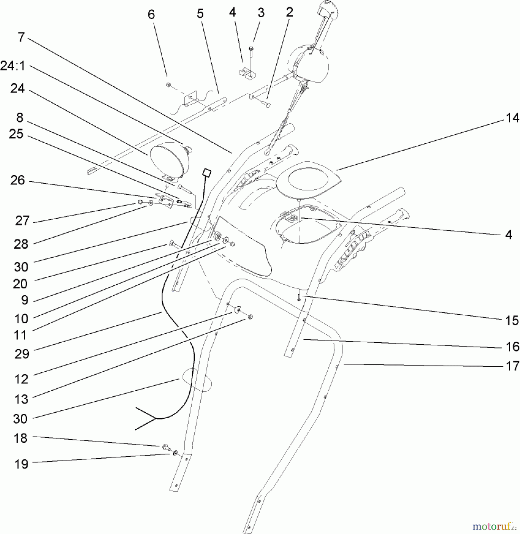  Toro Neu Snow Blowers/Snow Throwers Seite 2 38631 (828 LXE) - Toro Power Max 828 LXE Snowthrower, 2006 (260000001-260999999) HANDLE AND CONTROL ASSEMBLY