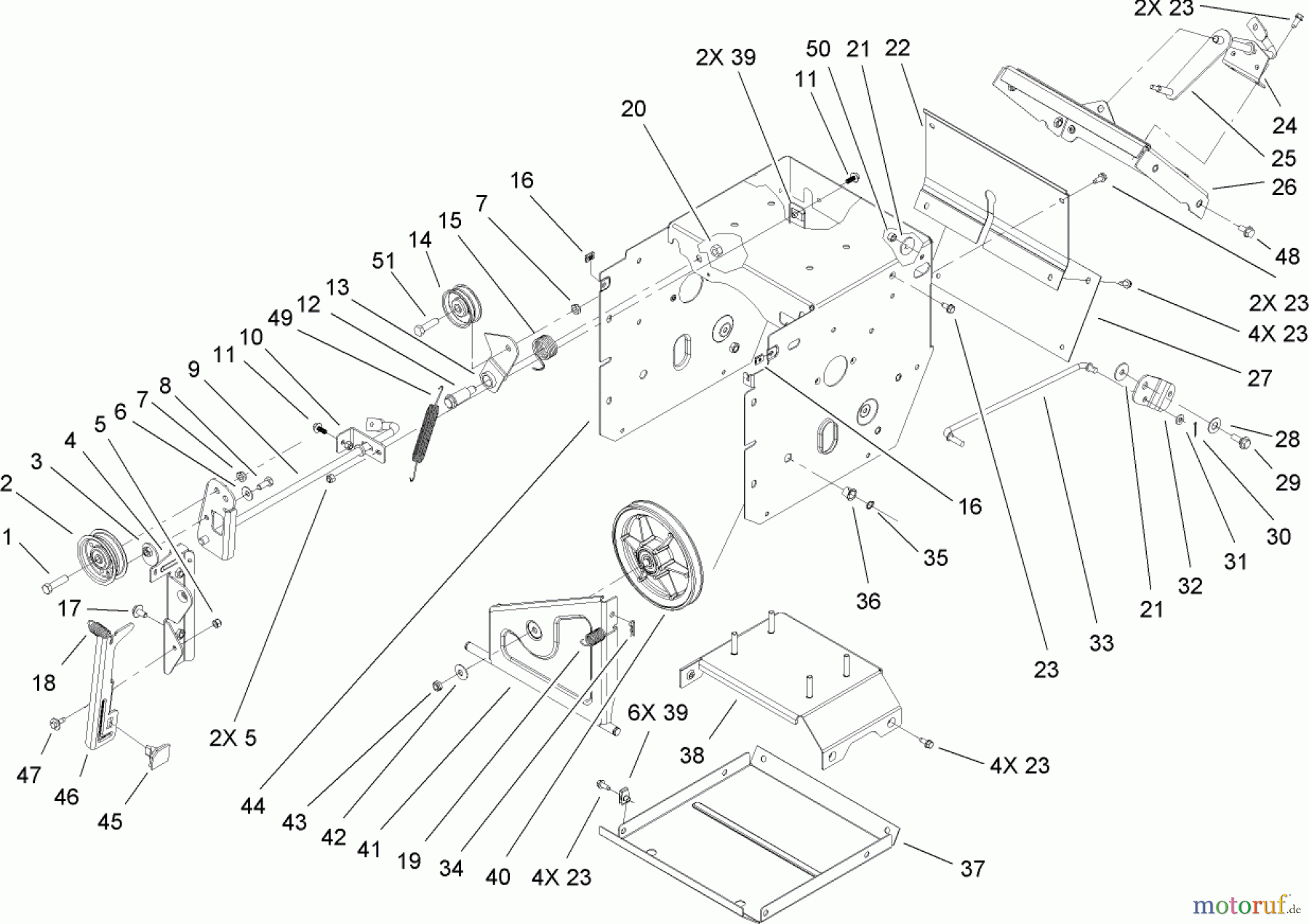  Toro Neu Snow Blowers/Snow Throwers Seite 2 38631 (828 LXE) - Toro Power Max 828 LXE Snowthrower, 2007 (270000001-270999999) FRAME ASSEMBLY