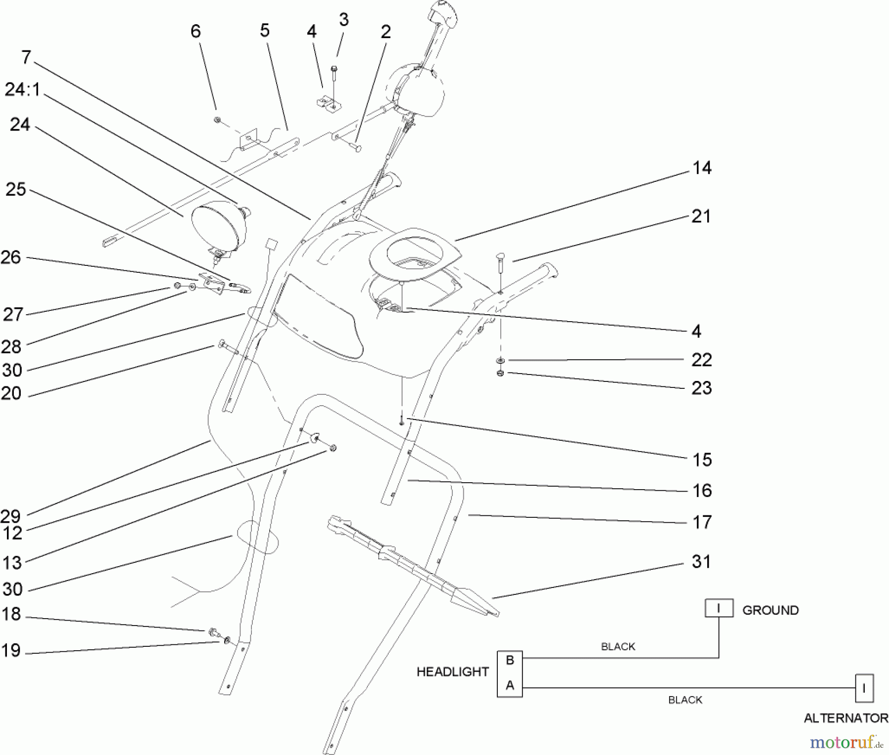 Toro Neu Snow Blowers/Snow Throwers Seite 2 38635 (828 LE) - Toro Power Max 828 LE Snowthrower, 2007 (270000001-270999999) HANDLE ASSEMBLY