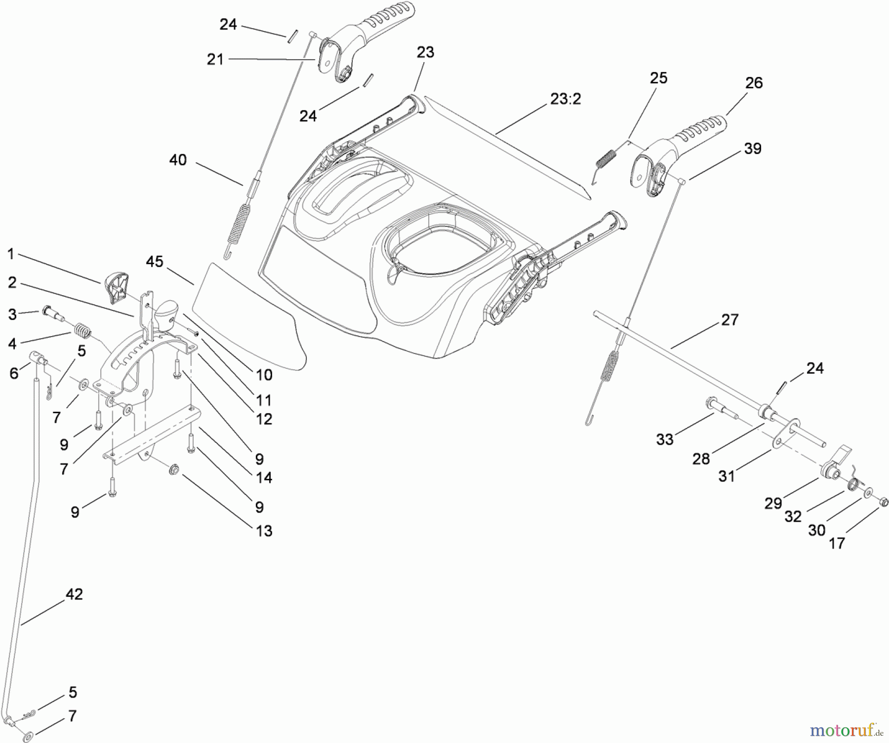  Toro Neu Snow Blowers/Snow Throwers Seite 2 38639 (828 OE) - Toro Power Max 828 OE Snowthrower, 2011 (311000001-311999999) CONTROL HANDLE ASSEMBLY
