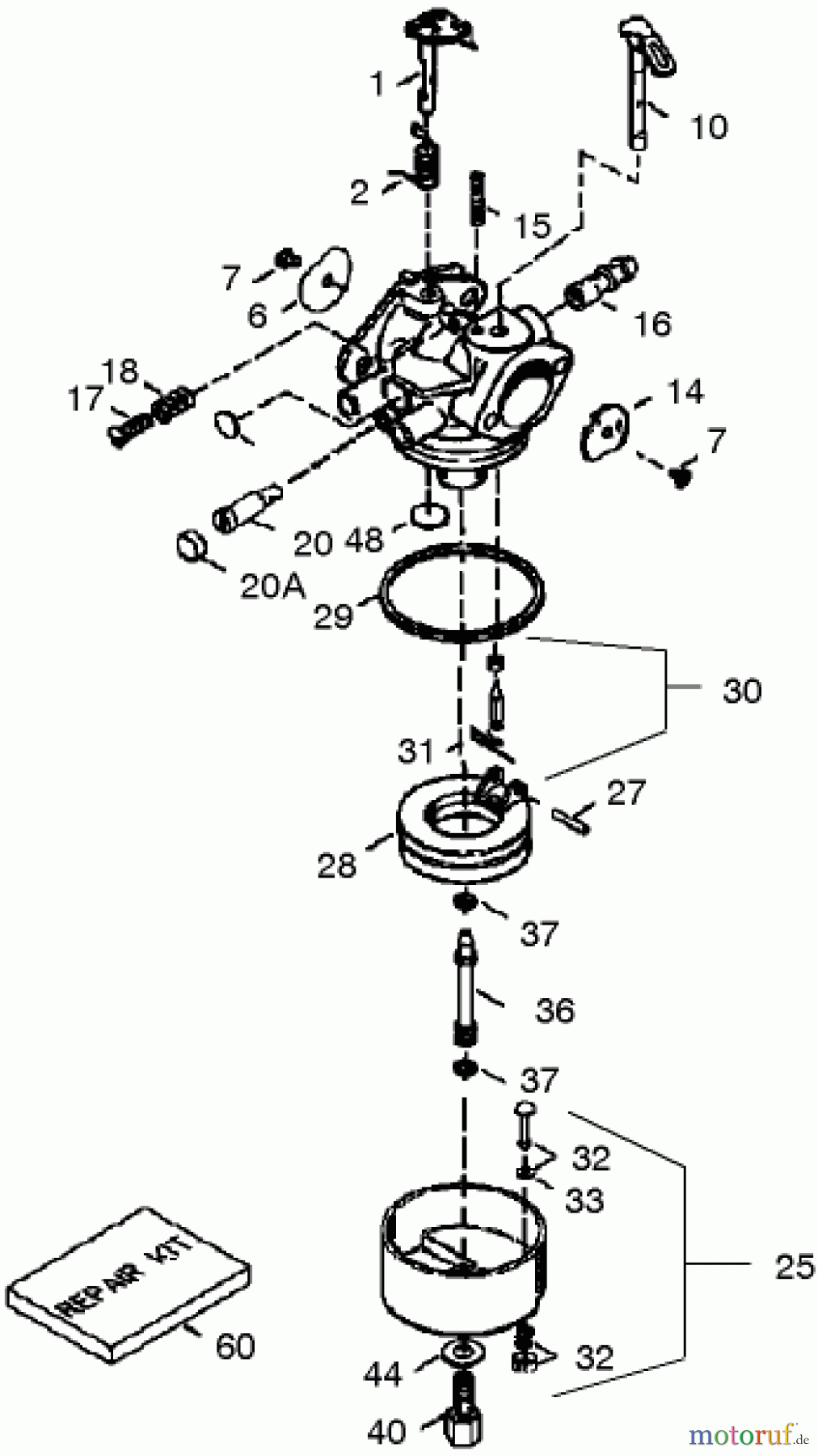  Toro Neu Snow Blowers/Snow Throwers Seite 2 38642 (1028 LE) - Toro Power Max 1028 LE Snowthrower, 2004 (240000001-240999999) CARBURETOR PART NO. 640054 TECUMSEH MODEL HMSK100-159494Y