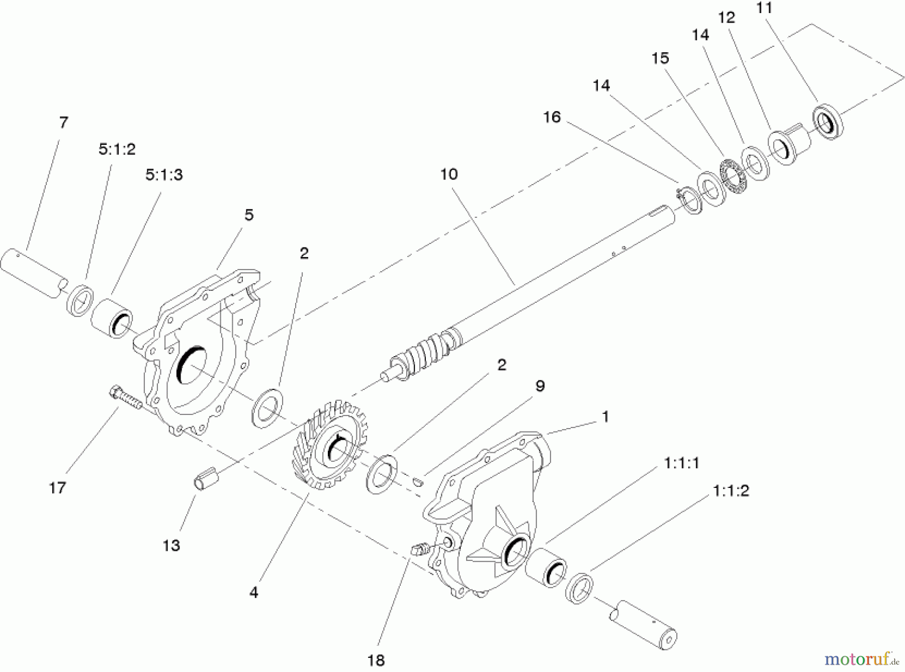  Toro Neu Snow Blowers/Snow Throwers Seite 2 38642 (1028 LE) - Toro Power Max 1028 LE Snowthrower, 2004 (240000001-240999999) GEARCASE ASSEMBLY PART NO. 106-7254