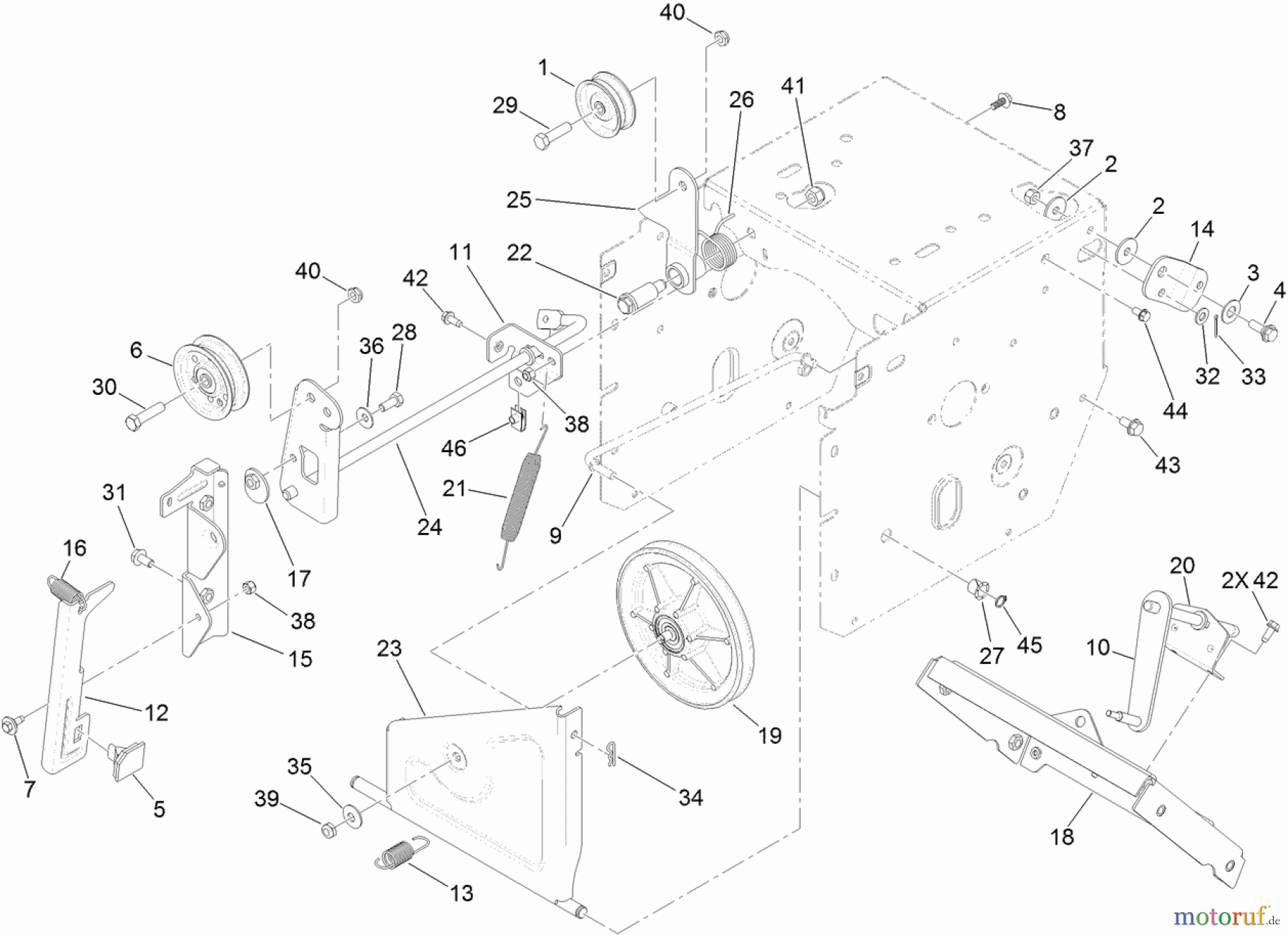 Toro Neu Snow Blowers/Snow Throwers Seite 2 38660 (928 OE) - Toro Power Max Heavy Duty 928 OE Snowthrower, 2013 (SN 313000001-313999999) IDLER AND LINKAGE ASSEMBLY
