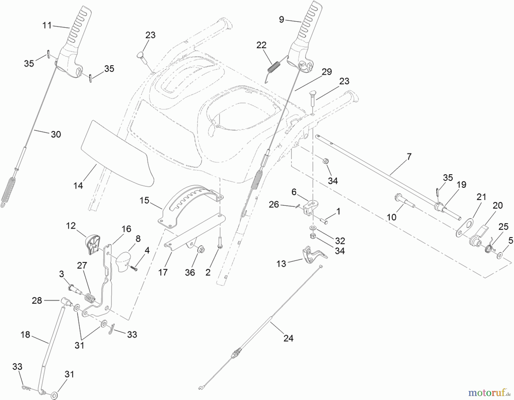  Toro Neu Snow Blowers/Snow Throwers Seite 2 38674 (1028 OXE) - Toro Power Max Heavy Duty 1028 OXE Snowthrower, 2013 (SN 313000001-312999999) HANDLE AND CONTROL ASSEMBLY