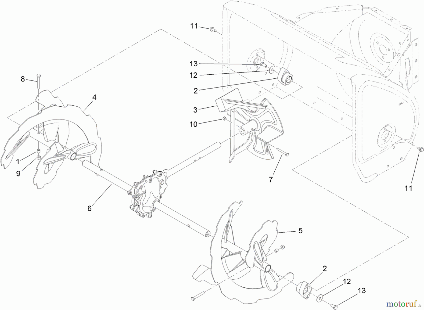  Toro Neu Snow Blowers/Snow Throwers Seite 2 38822 (928 OXE) - Toro Power Max Heavy Duty 928 OXE Snowthrower, 2013 (SN 313000001-313999999) AUGER AND IMPELLER ASSEMBLY
